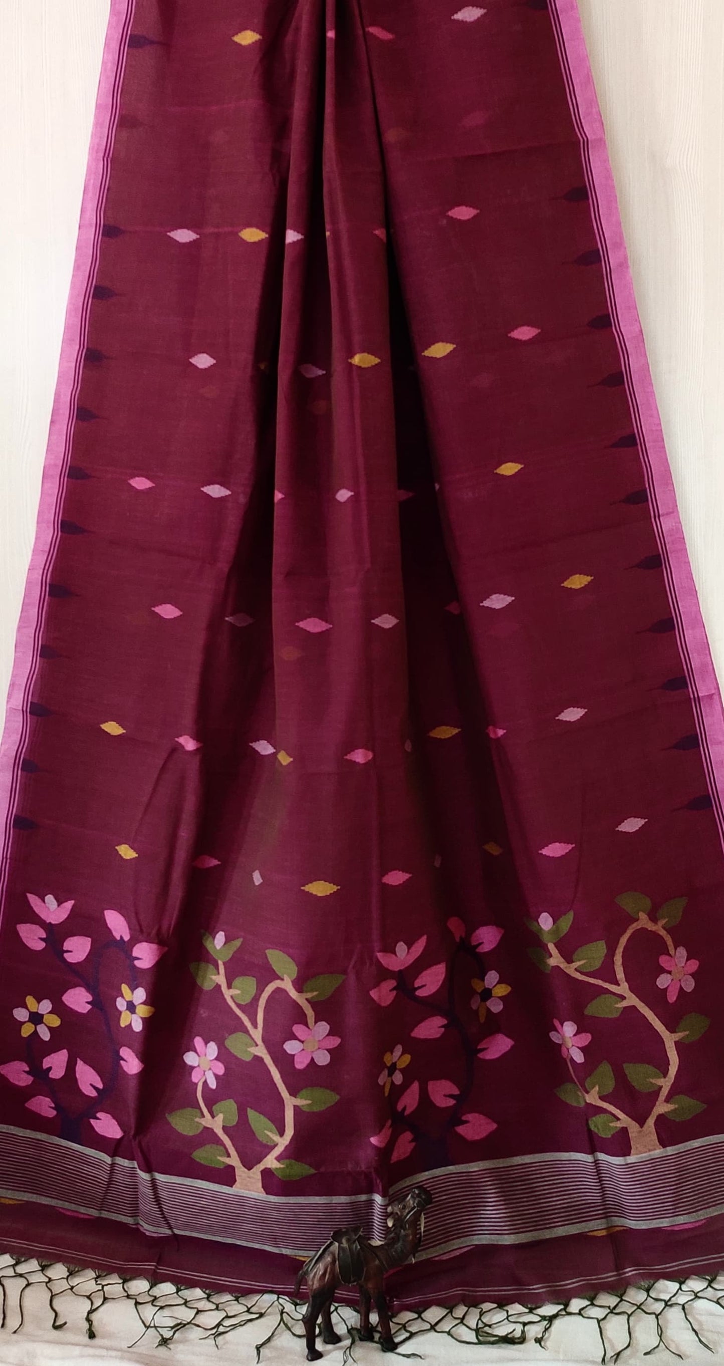 Pure Cotton needle work jamdani Saree