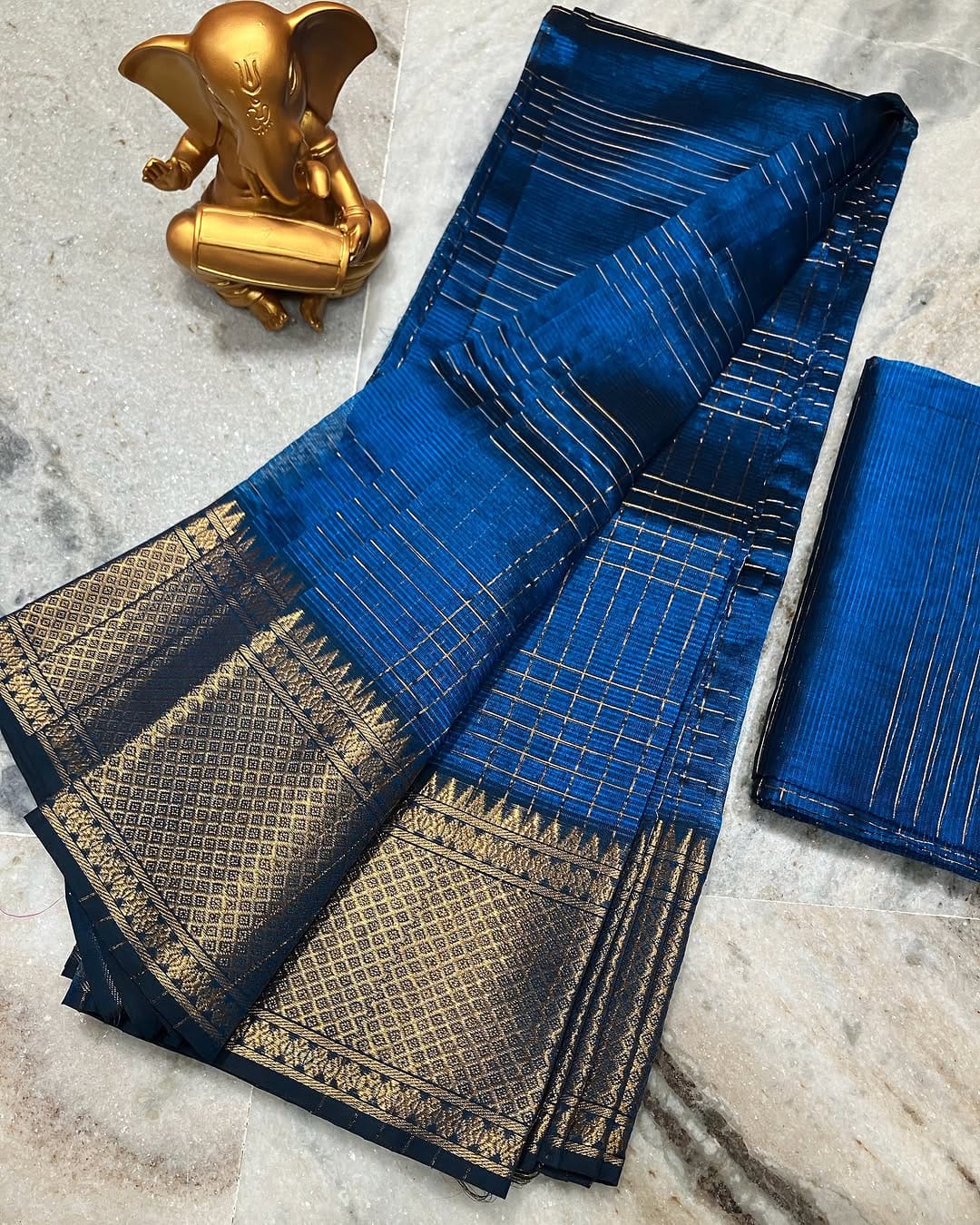 Pure Cotton Silk Mangalagiri Saree With Running Blouse