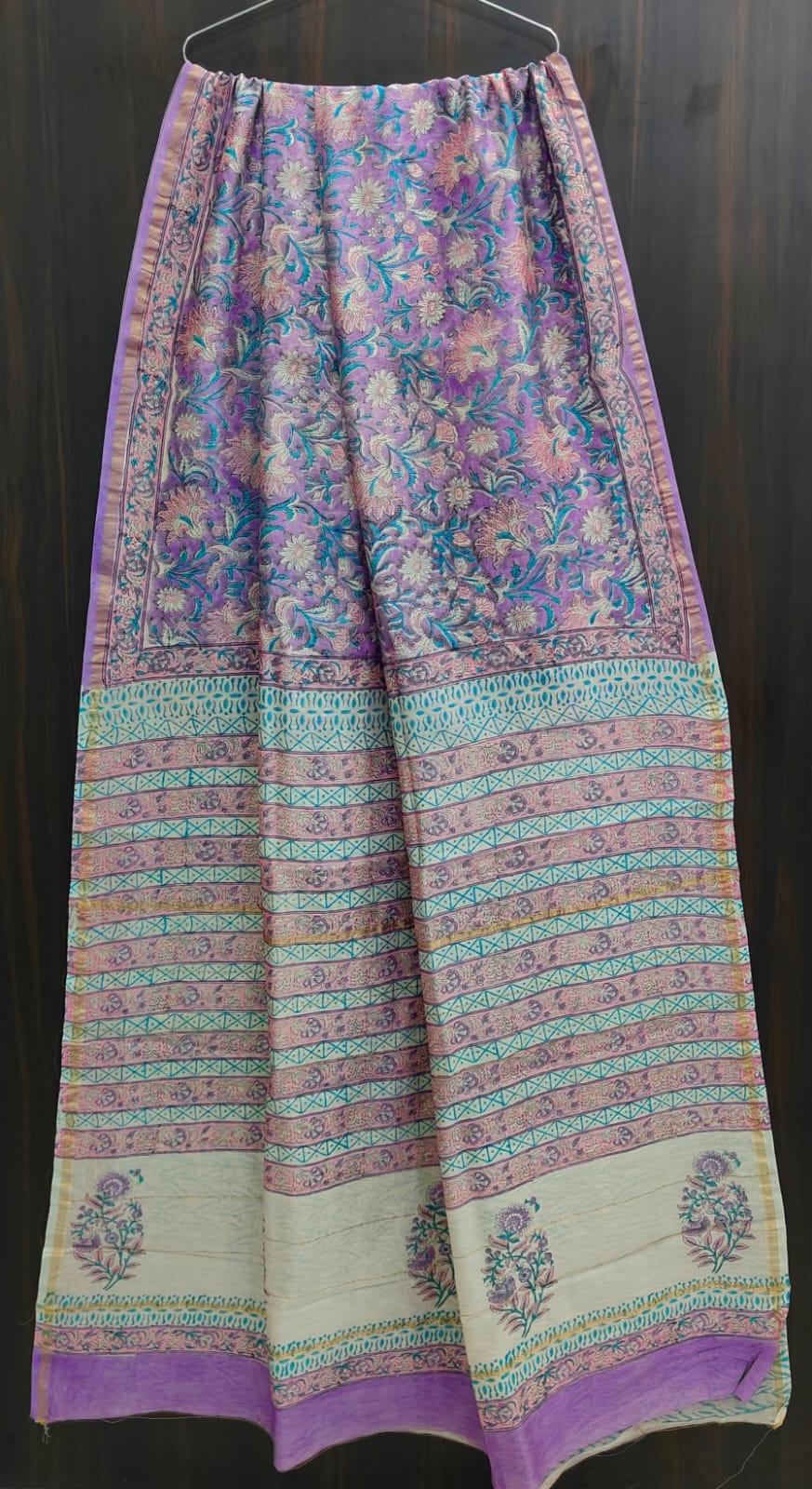 Traditional Hand-block Print Chanderi Silk Saree