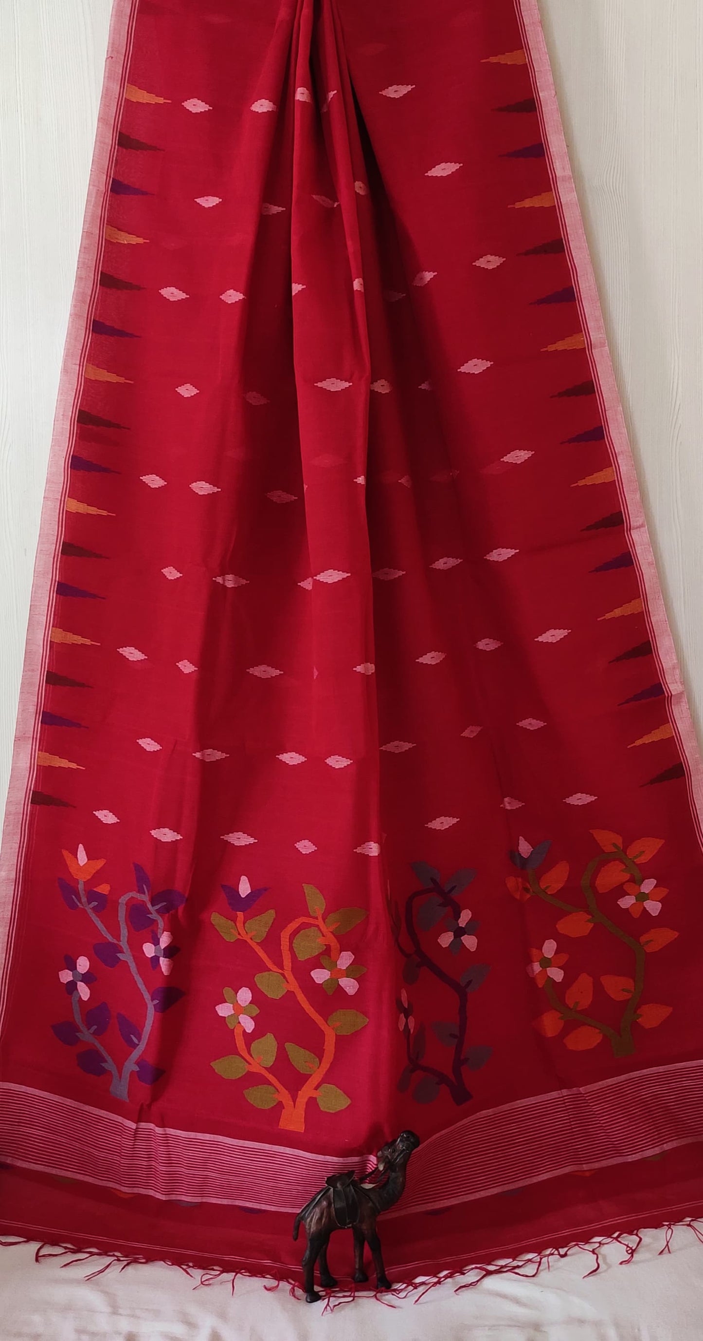 Pure Cotton needle work jamdani Saree