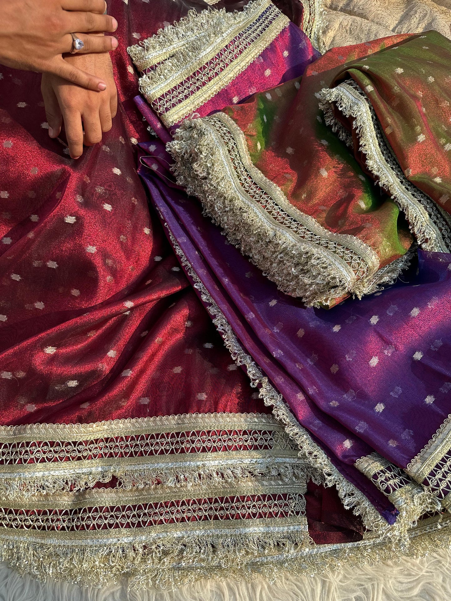 Banarasi Tissue Silk Heavy Lace Saree With Blouse