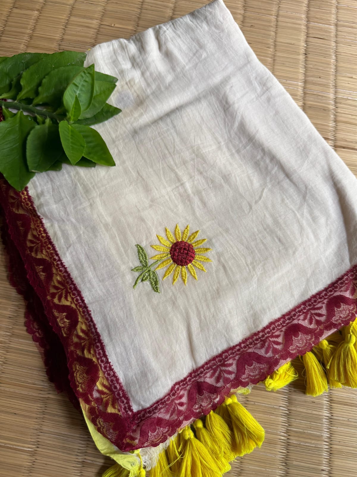 Premium Pure Mulmul Cotton Saree with Designer Lace Border