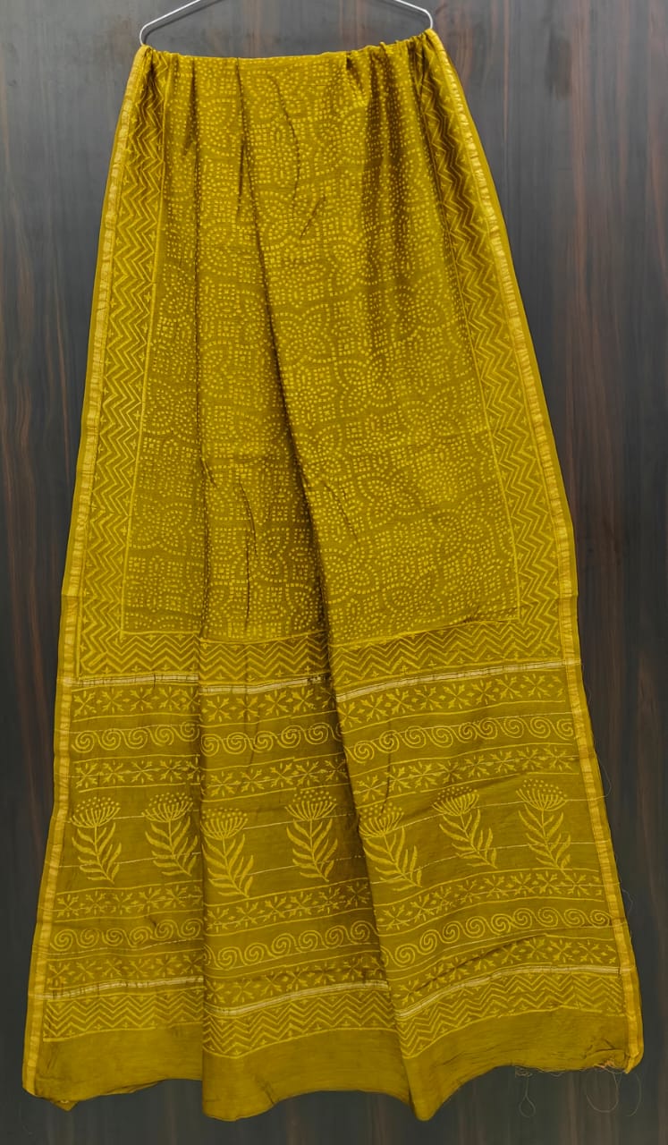 Traditional Hand-block Print Chanderi Silk Saree
