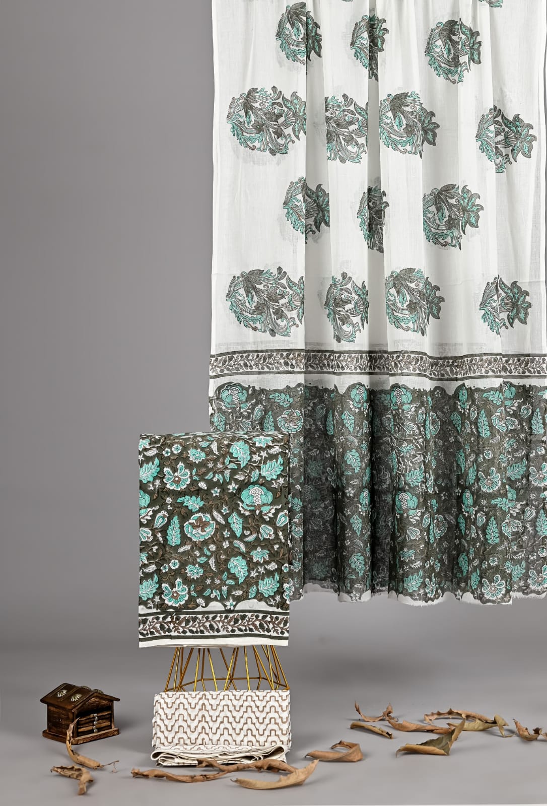 Exclusive new hand block printed cotton suits with cotton duptta