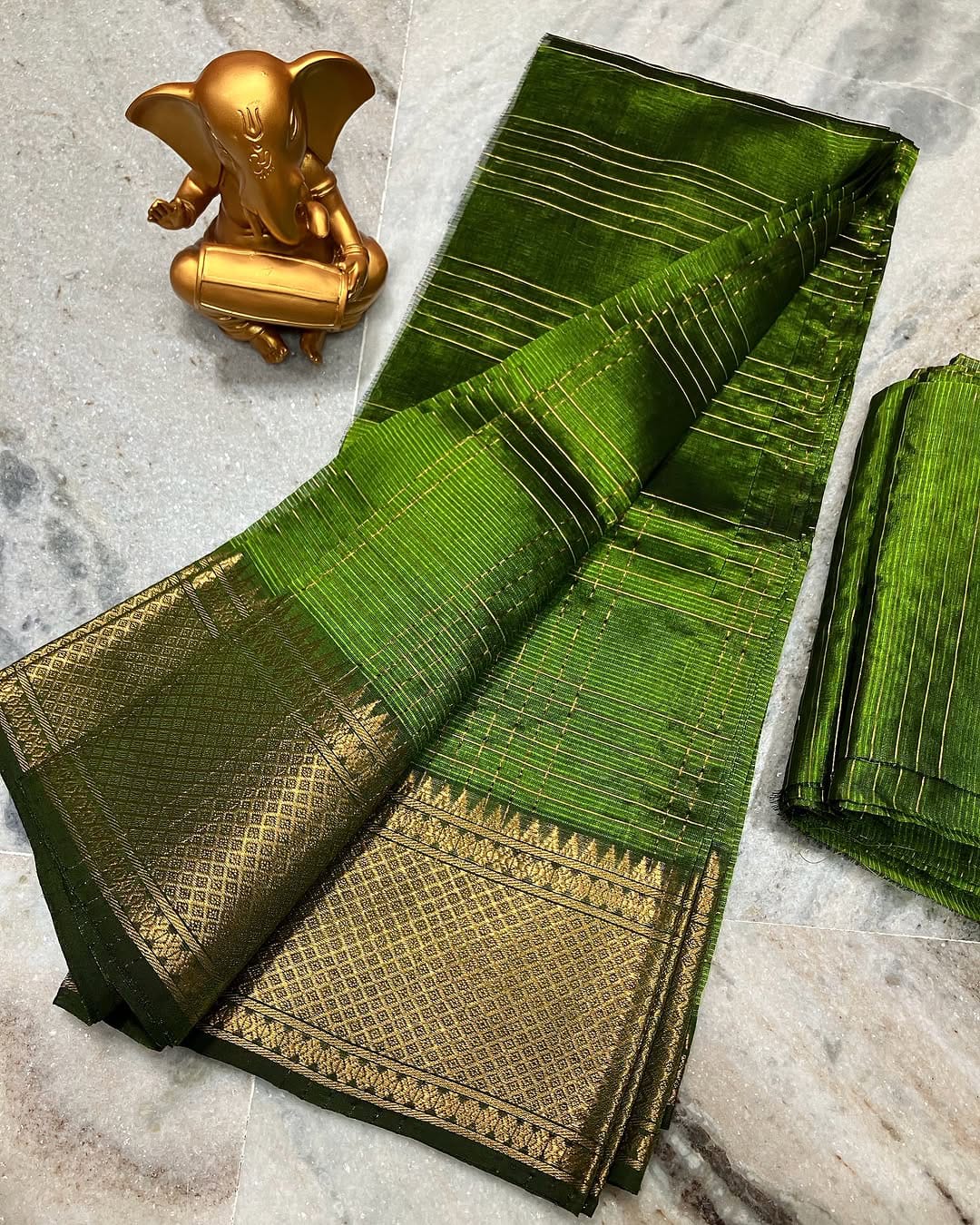 Pure Cotton Silk Mangalagiri Saree With Running Blouse