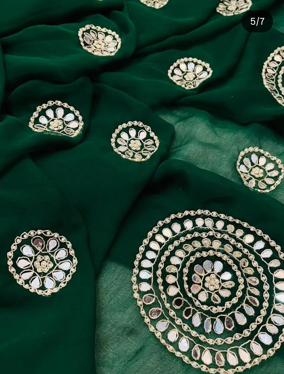 Pure Chiffon Saree with Elegant Gota Patti Work