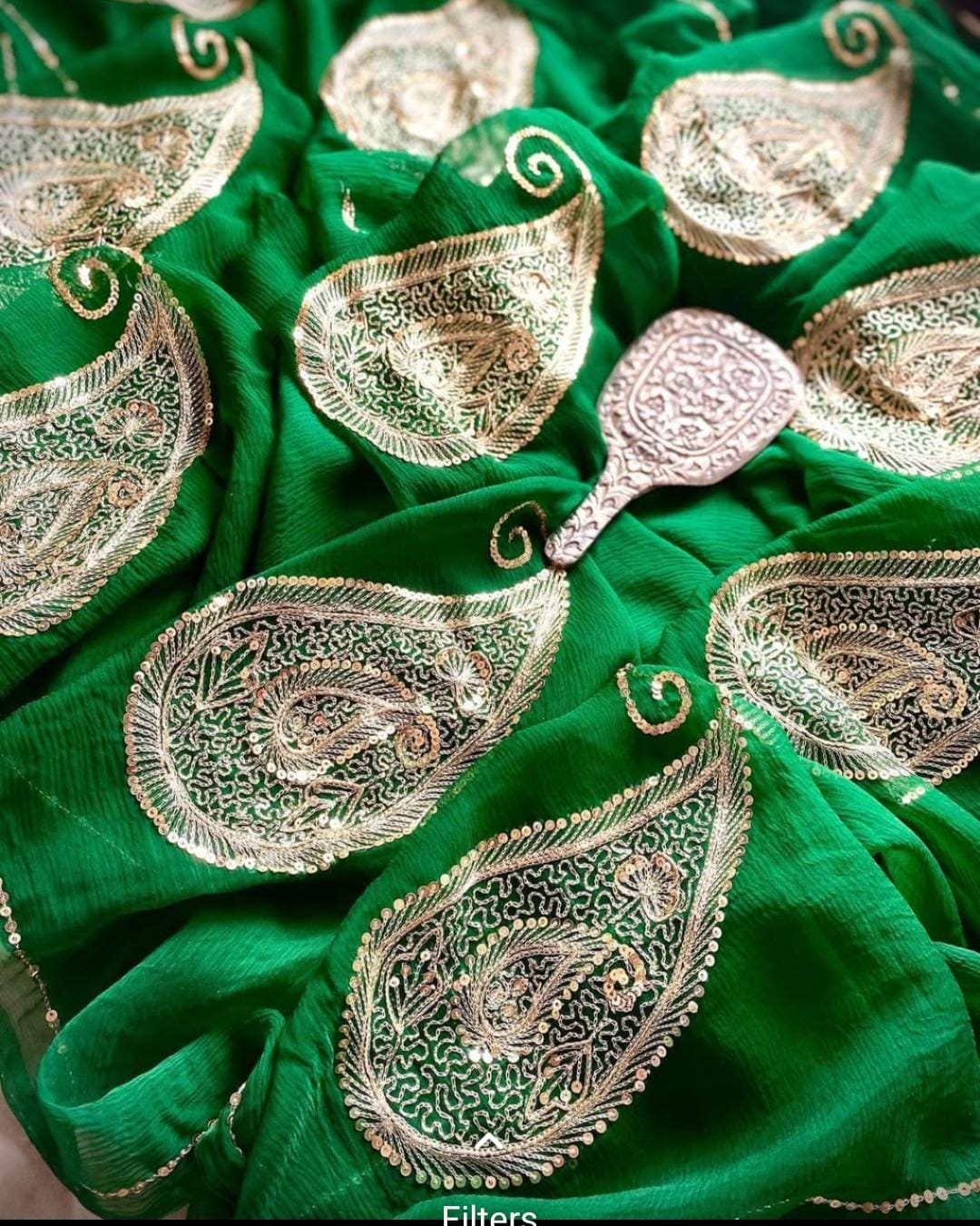 Pure Diamond Chiffon Gota Patti Work Saree With Blouse