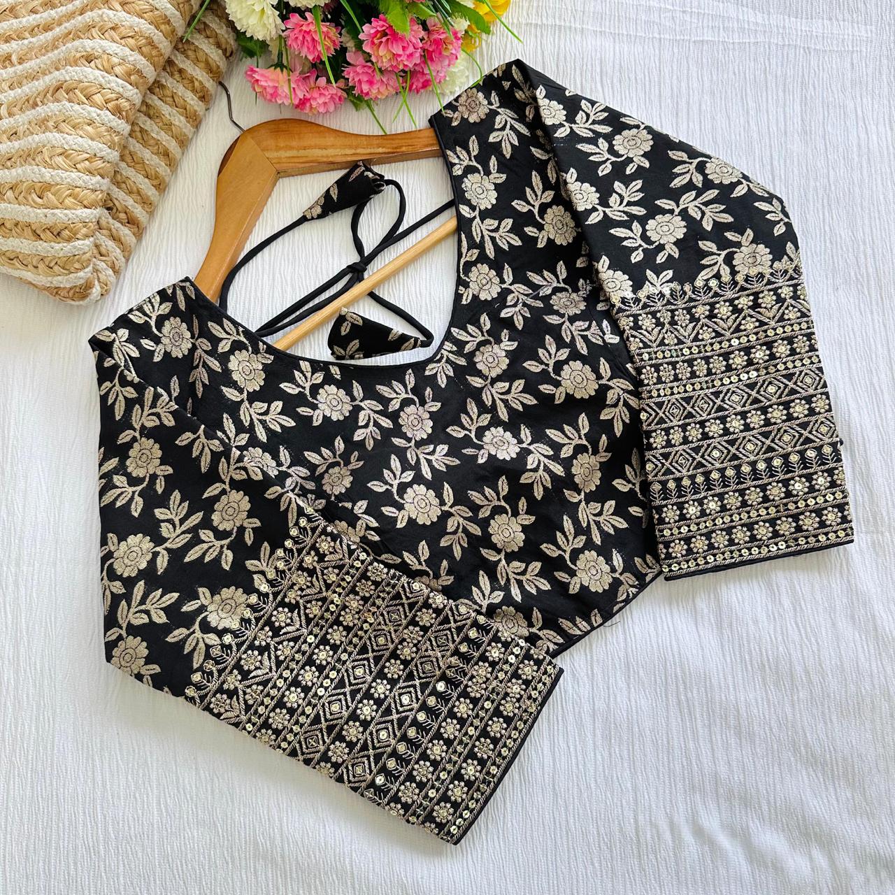 Embroidery Sequence Zari Work Blouse