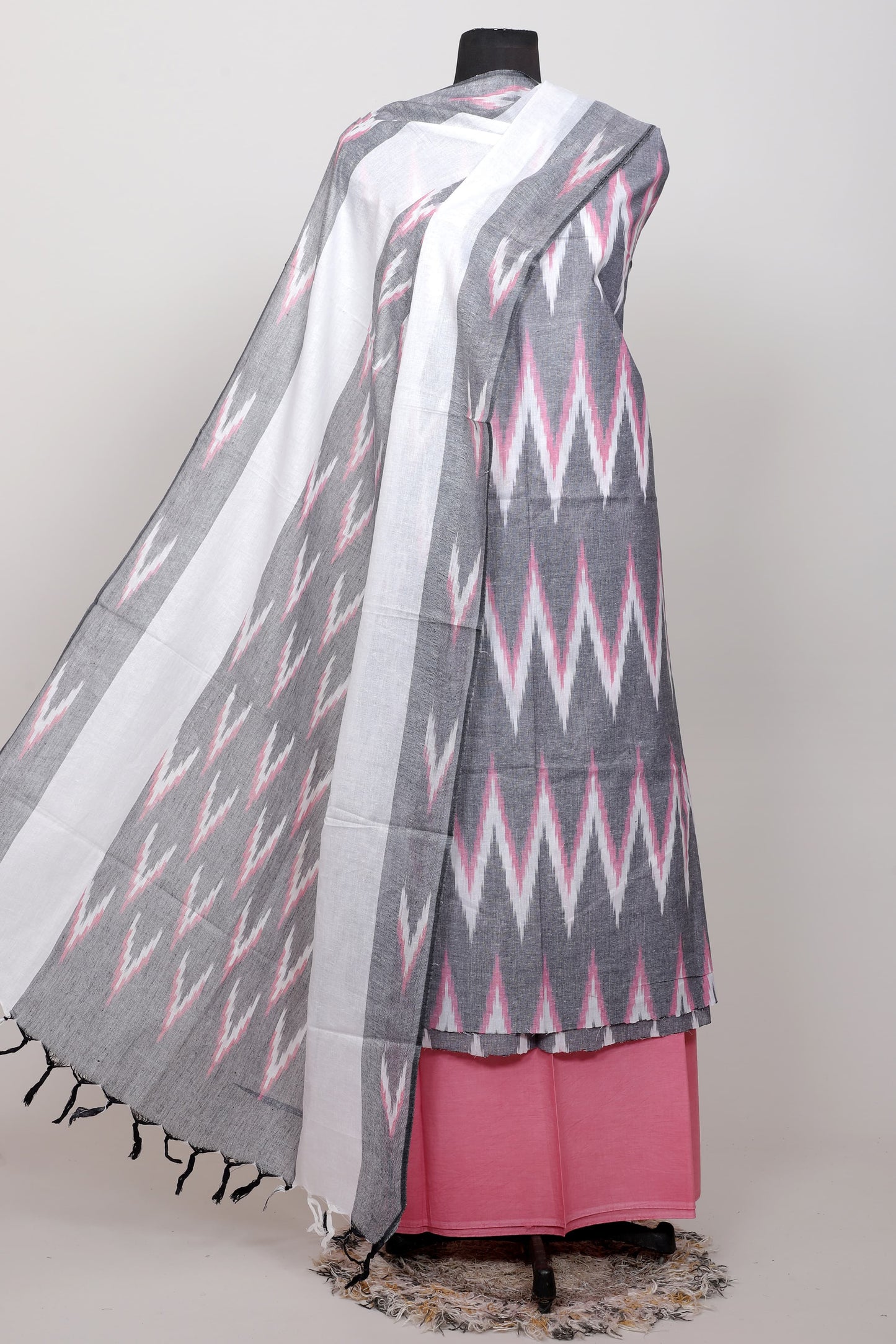 Pure ikkat Cotton Unstitched Suit With Dupatta