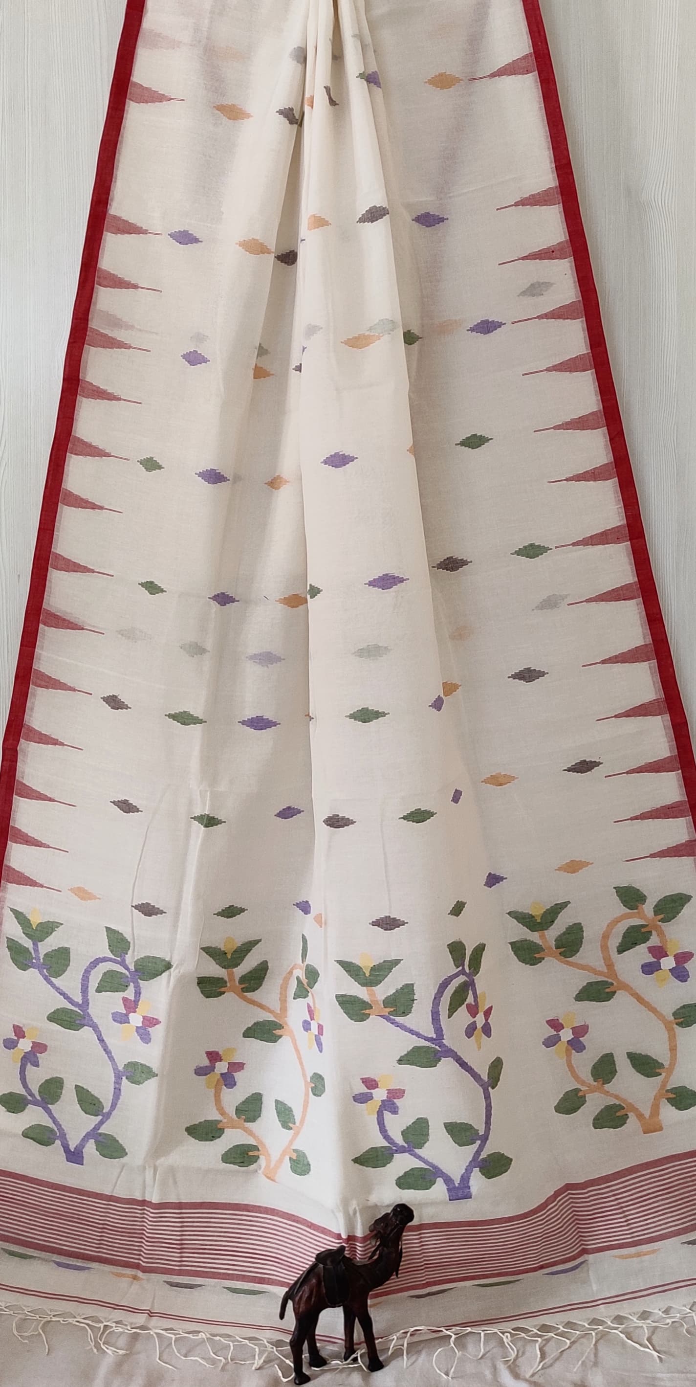 Pure Cotton needle work jamdani Saree