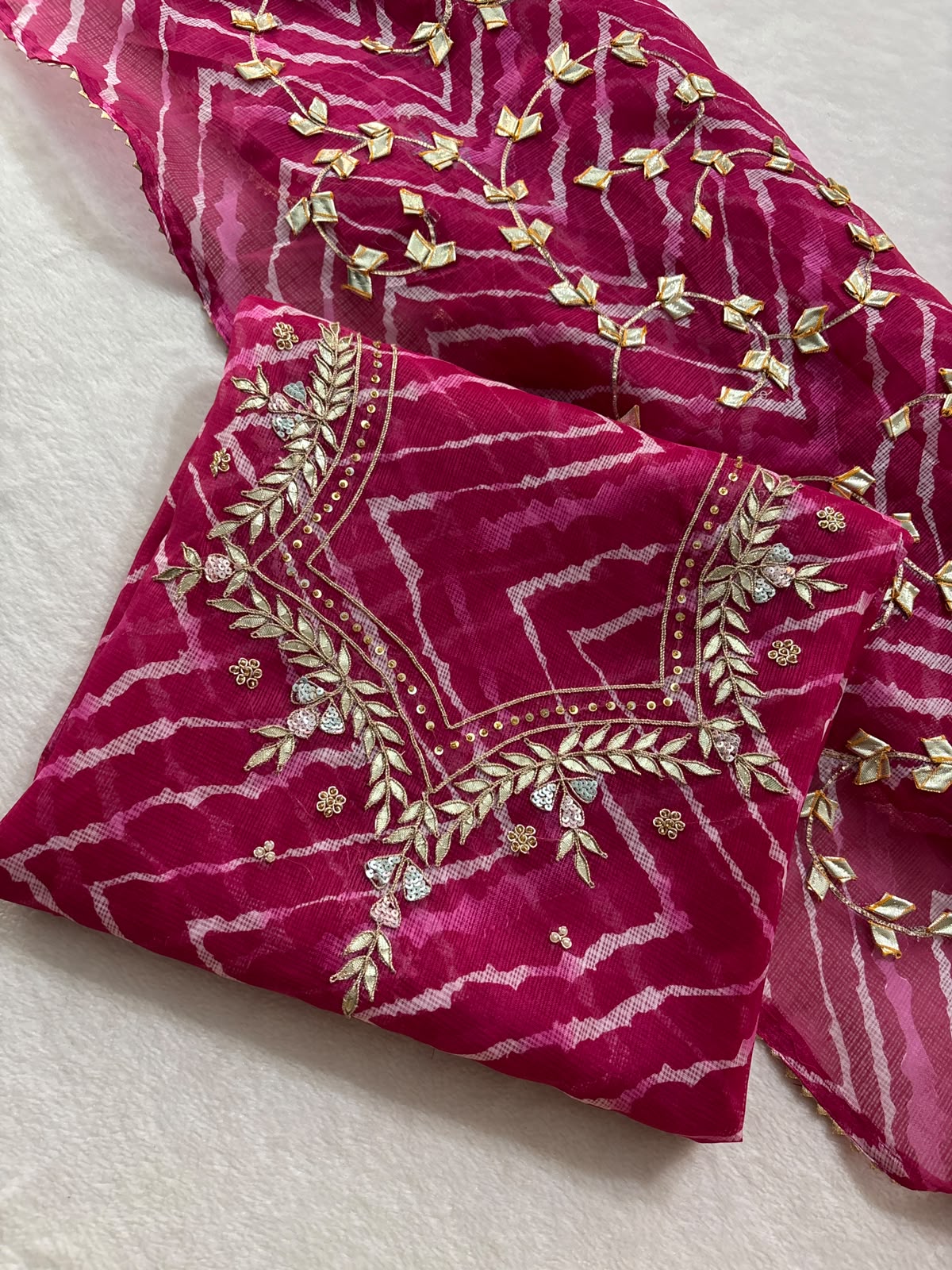 Designer Georgette Suit Set with Gota Patti Work