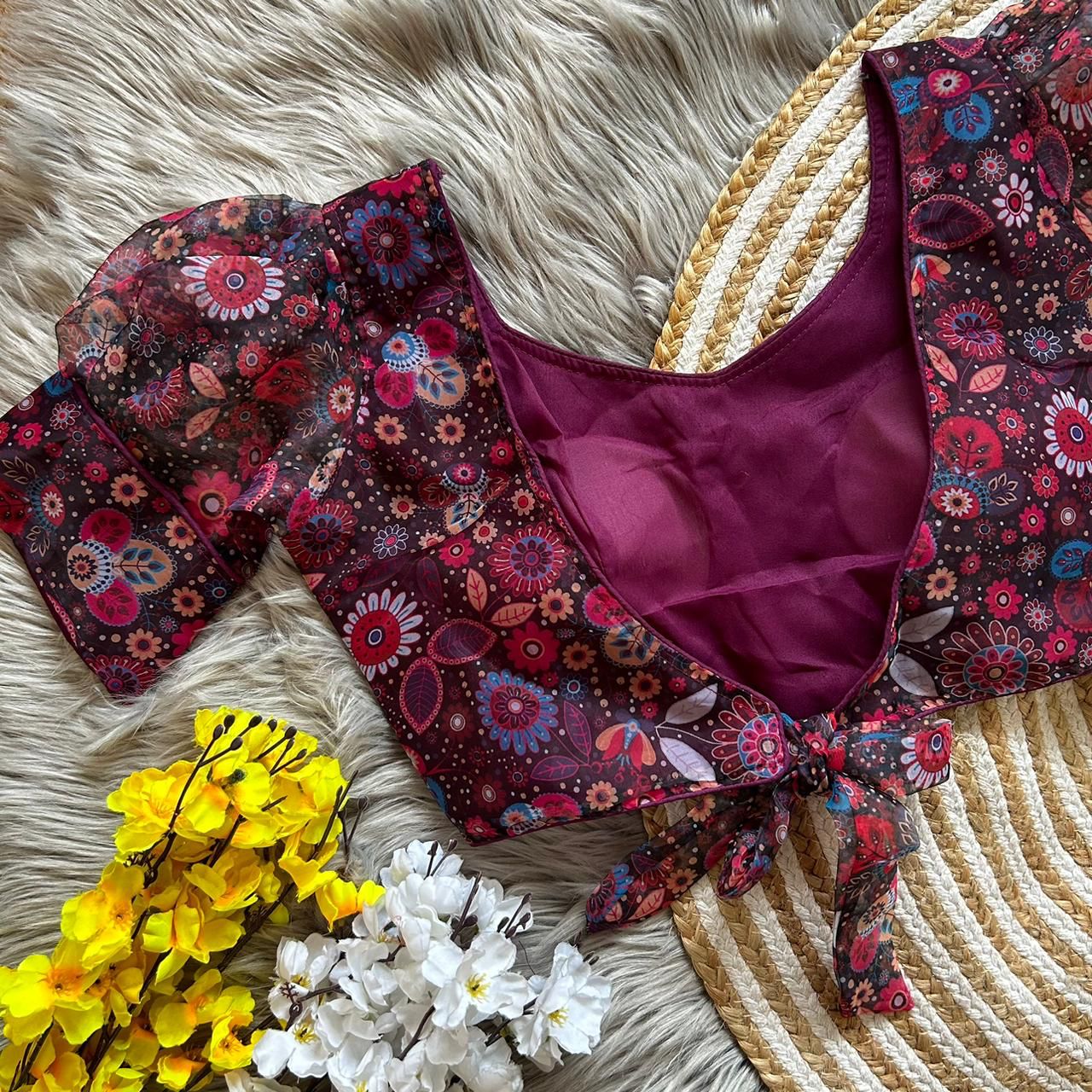 Digital Printed Flower Beauty Blouse