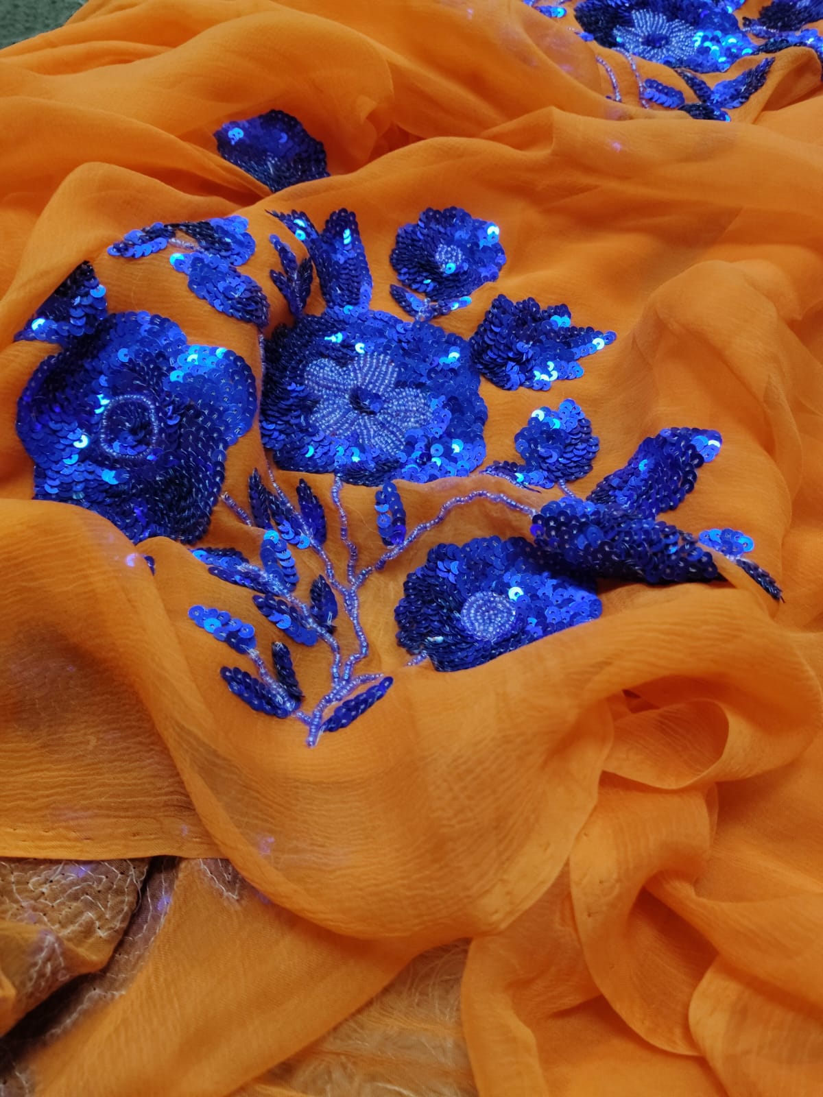 Pure Chiffon Jaipuri Beautiful motif Work Saree