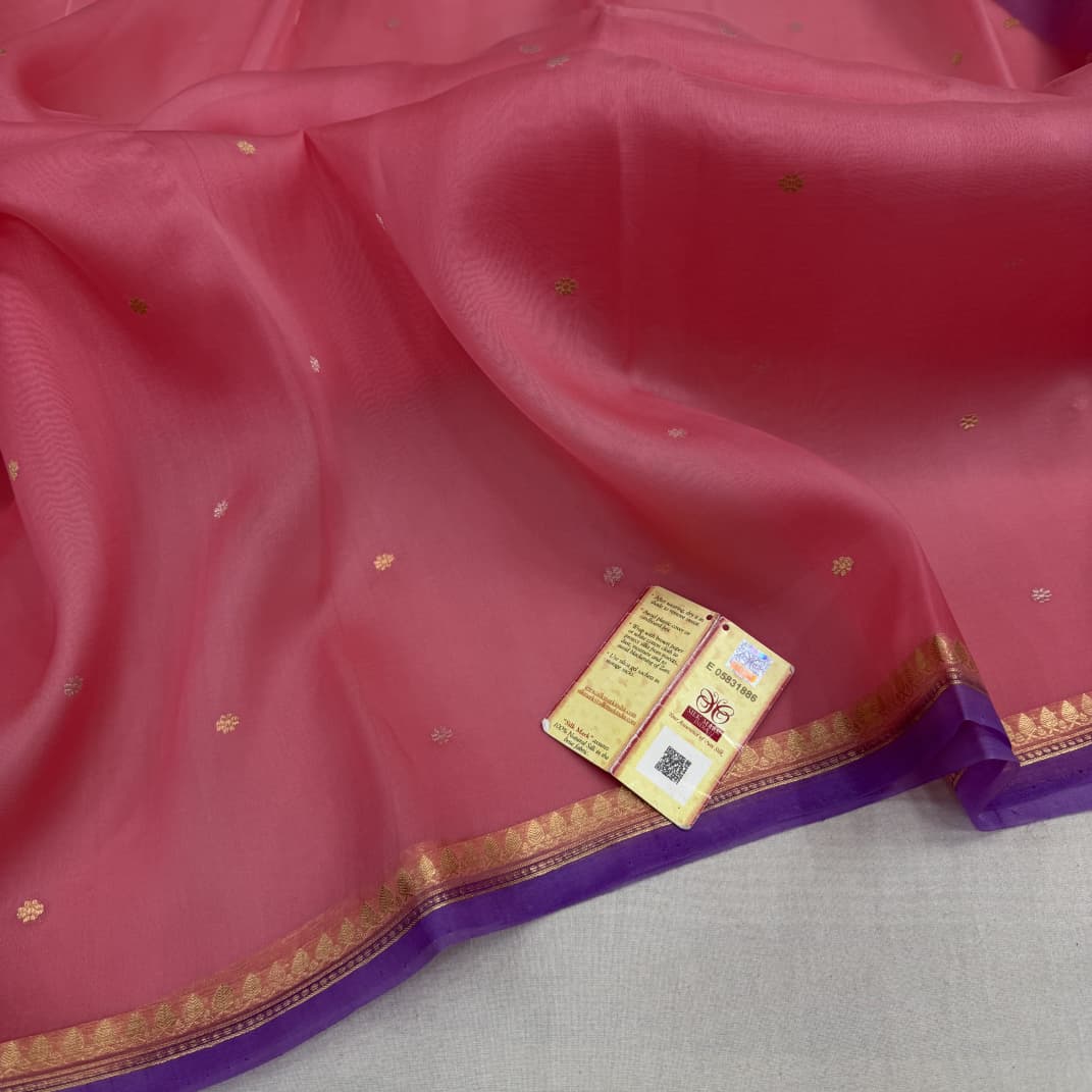 Pure Handloom banarasi kora Silk Saree With Blouse