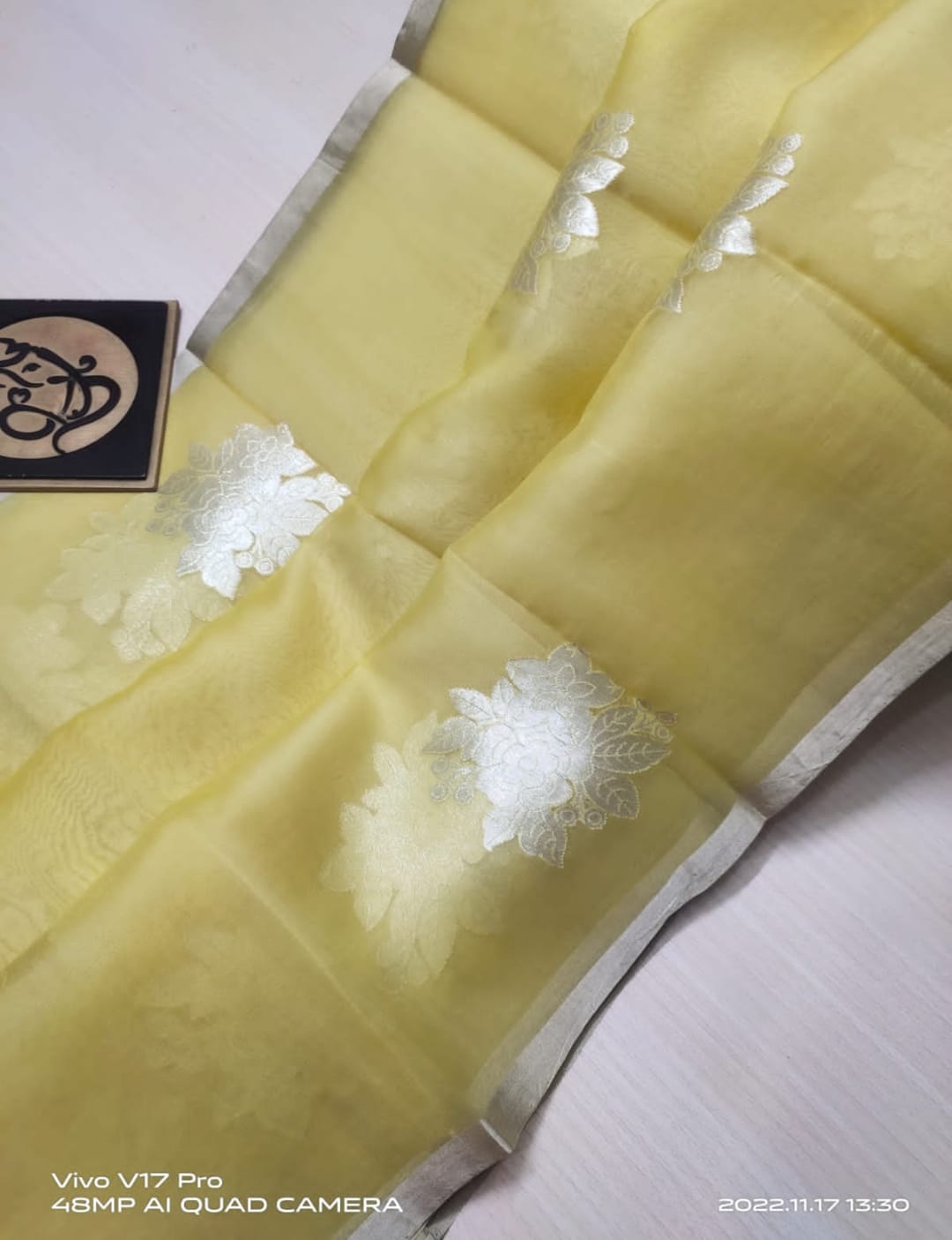 Banarasi Semi Kora Organza Dybel Saree