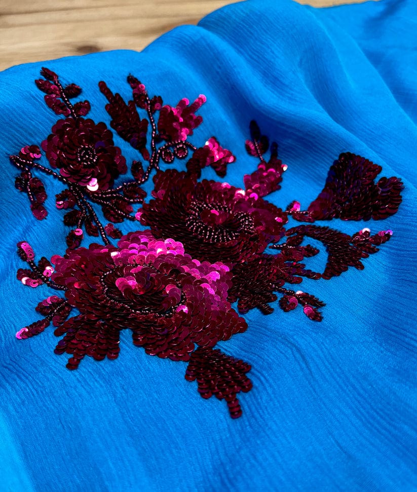 Pure Chiffon Jaipuri Beautiful motif Work Saree