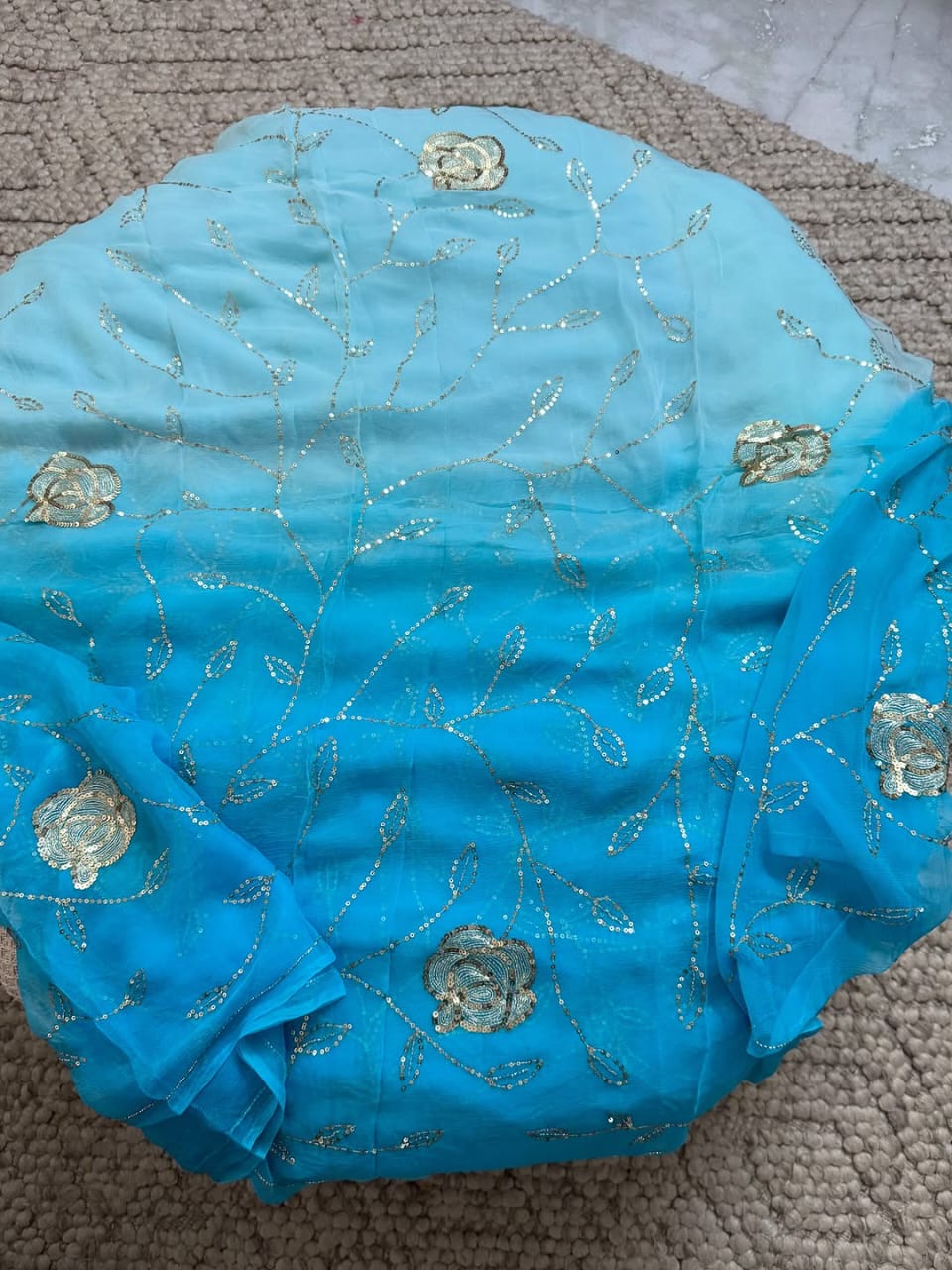 Pure Jaipuri Chiffon Jaal Work Saree With Blouse