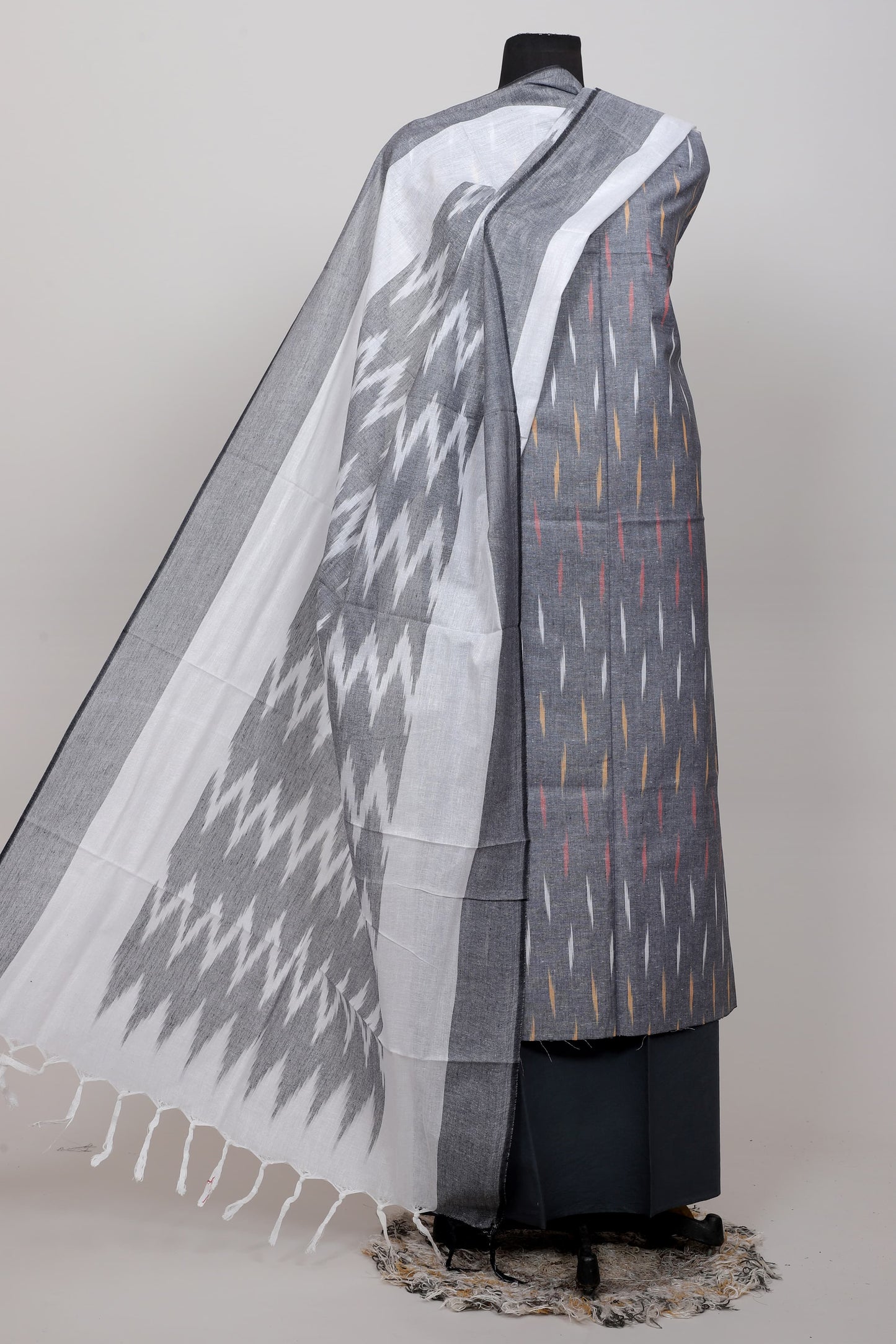 Pure ikkat Cotton Unstitched Suit With Dupatta