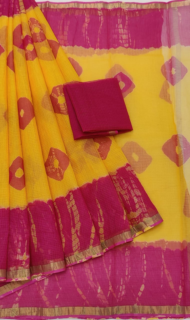 Kota cotton embroidery work Saree