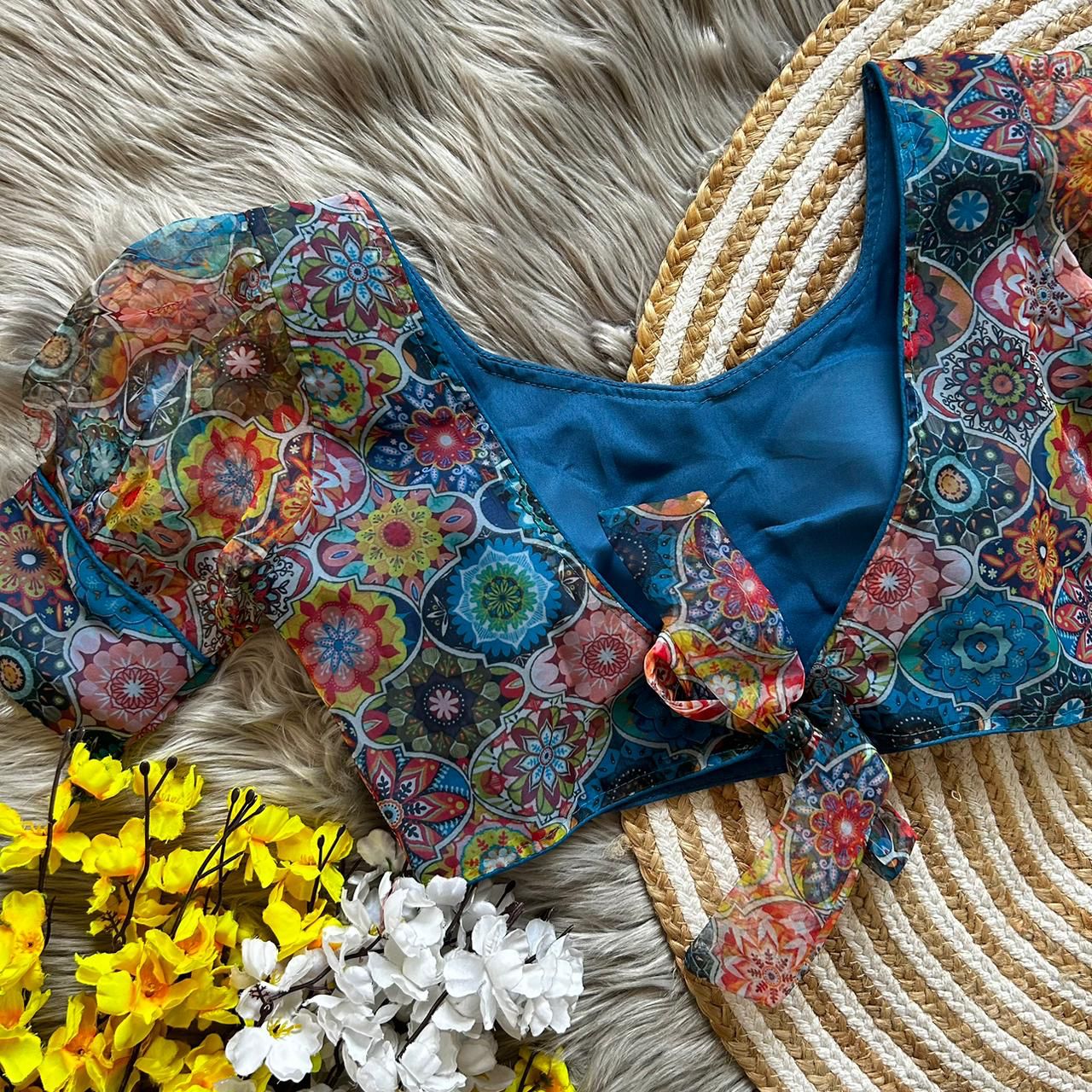 Digital Printed Flower Beauty Blouse