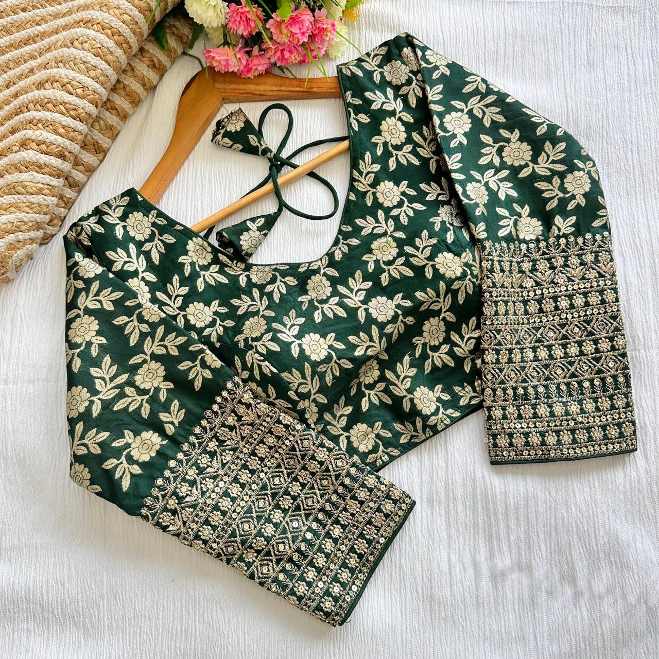 Embroidery Sequence Zari Work Blouse