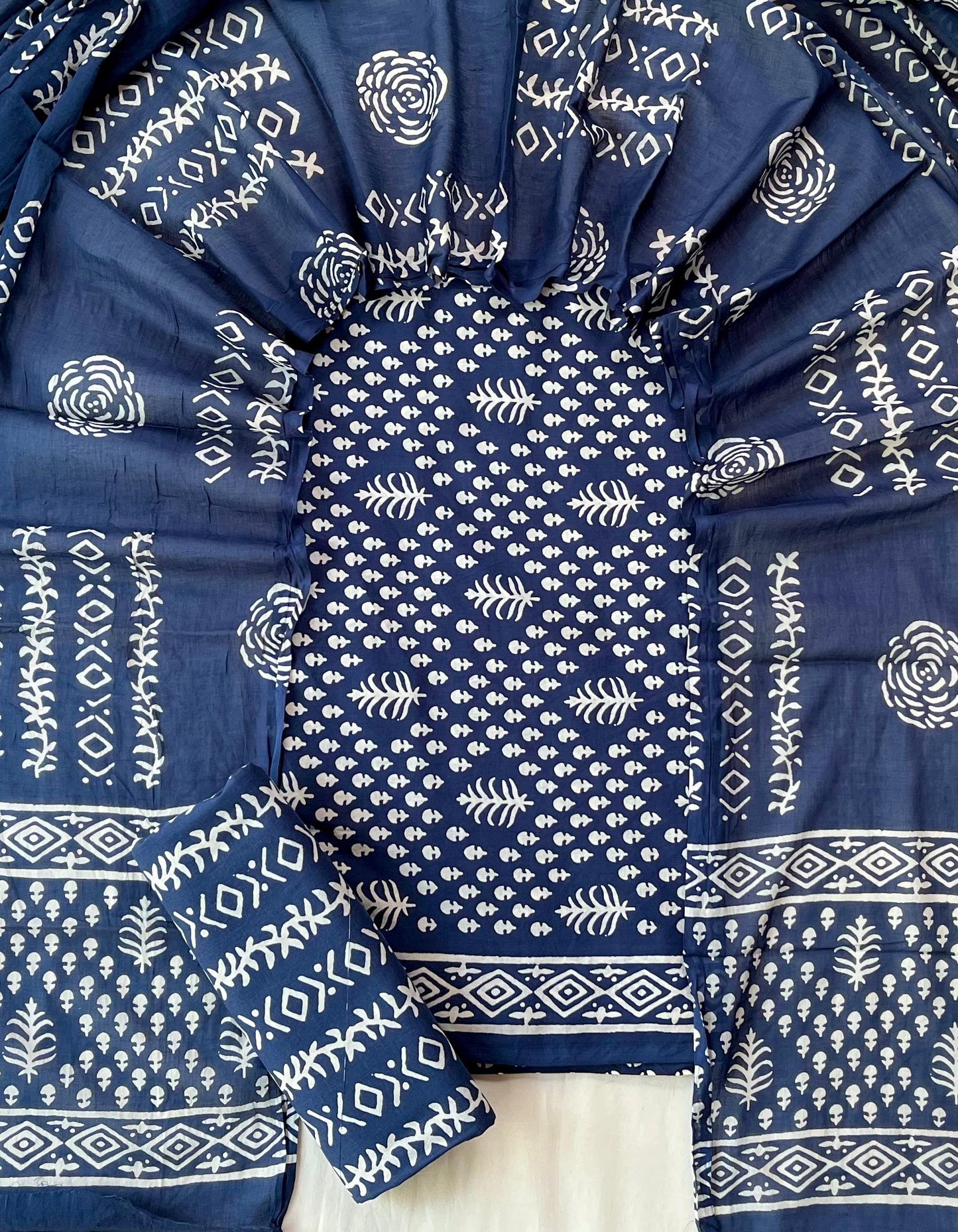 Exclusive new hand block printed cotton suits with cotton duptta