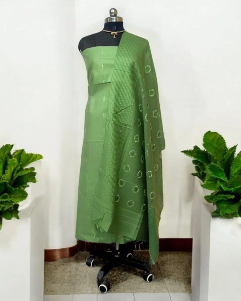 Bhagalpuri Katan Silk 3PC Unstitched Suit