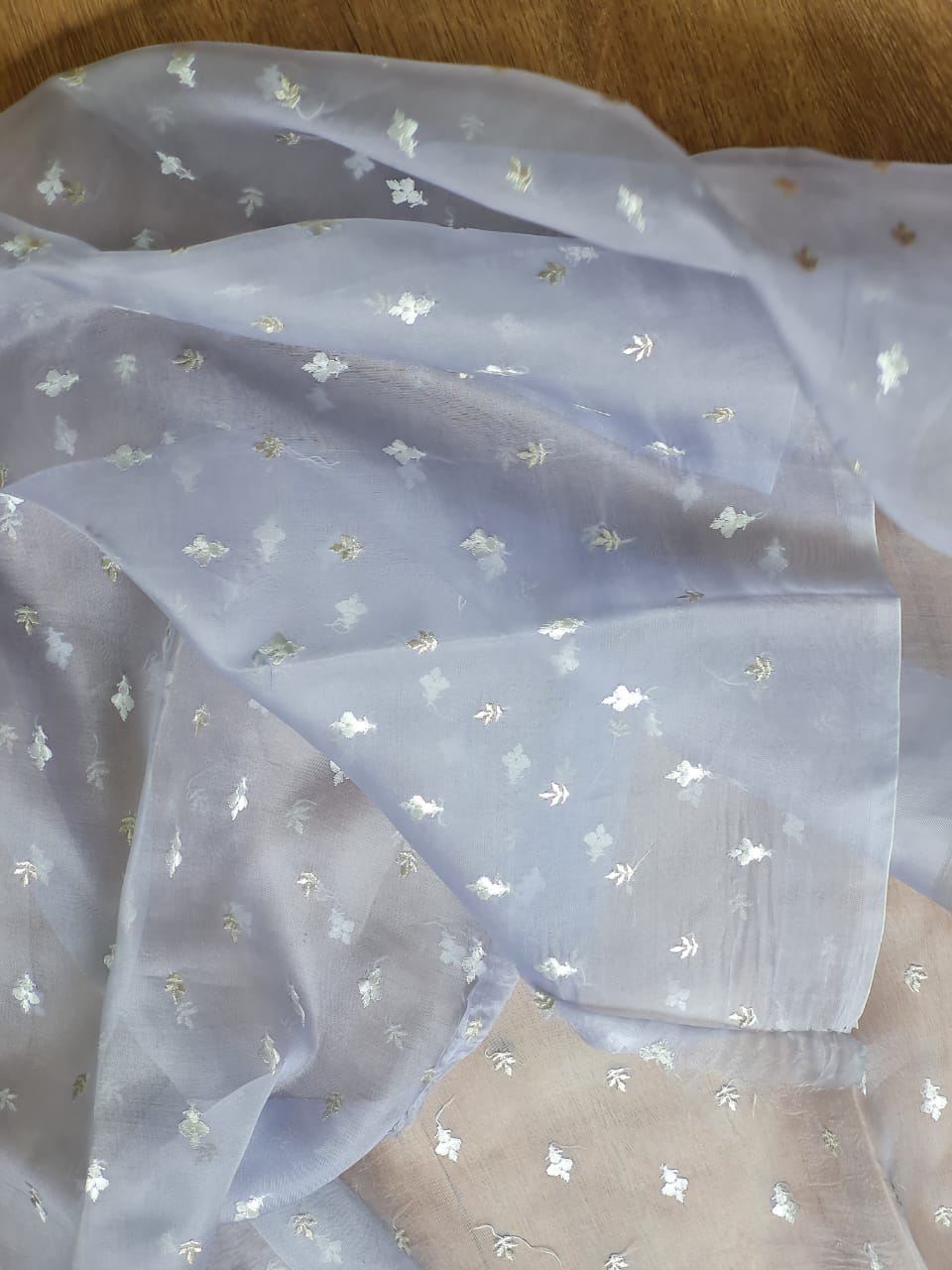 Pure organza silk chikankari work saree with heavy blouse