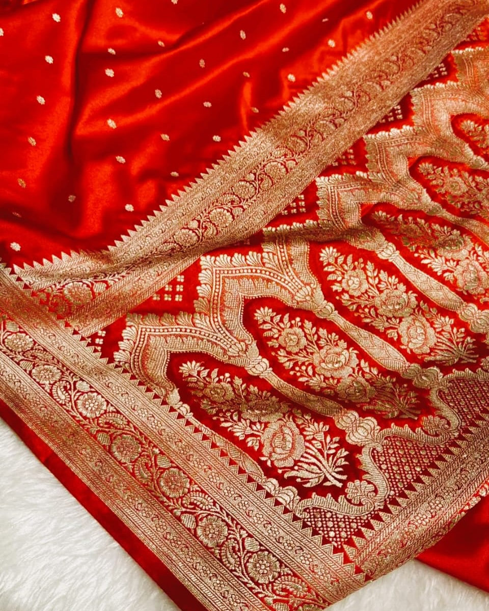 Banarasi Pure katan mashru silk saree With Blouse