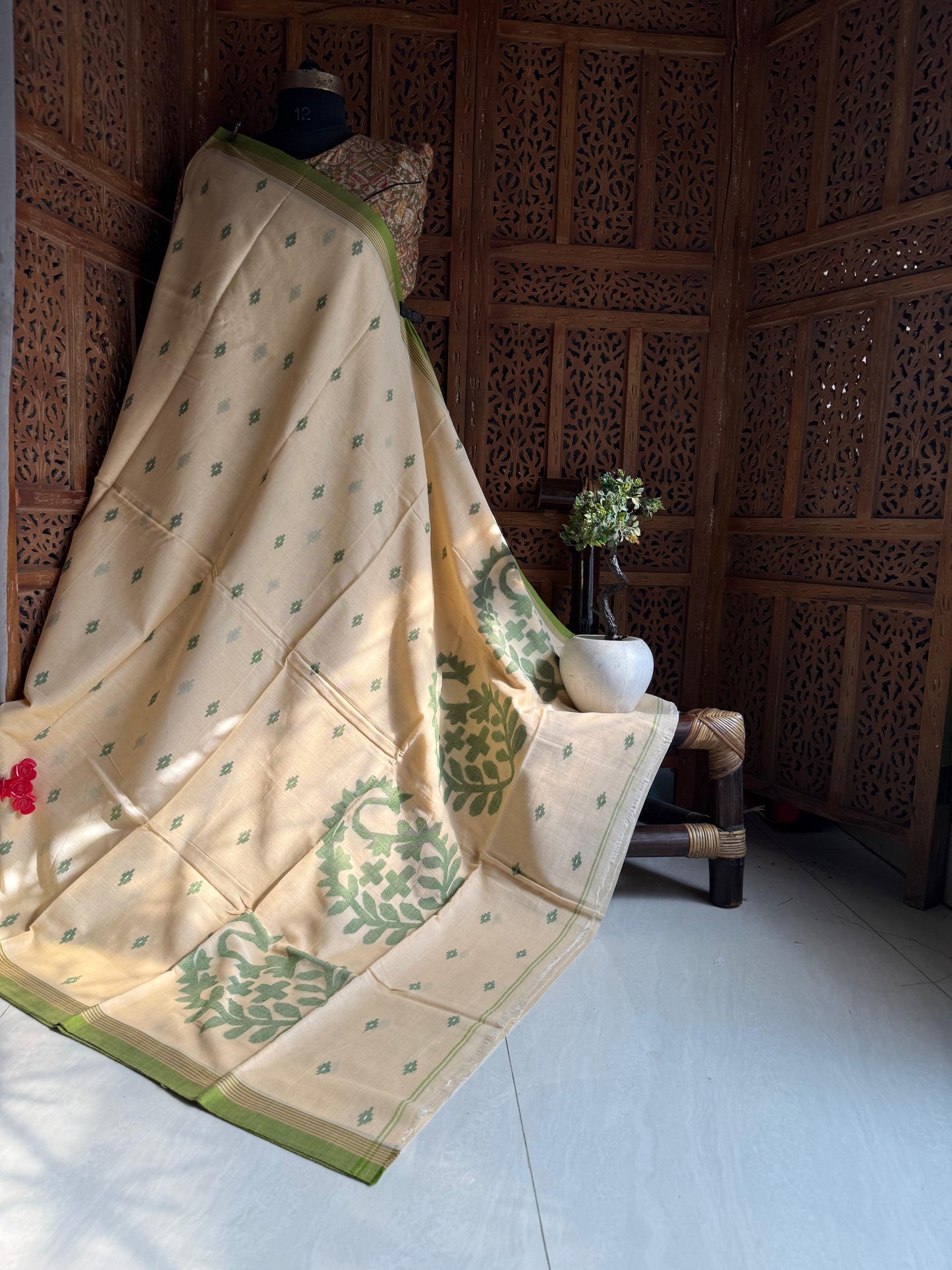 Pure Cotton needle work jamdani Saree