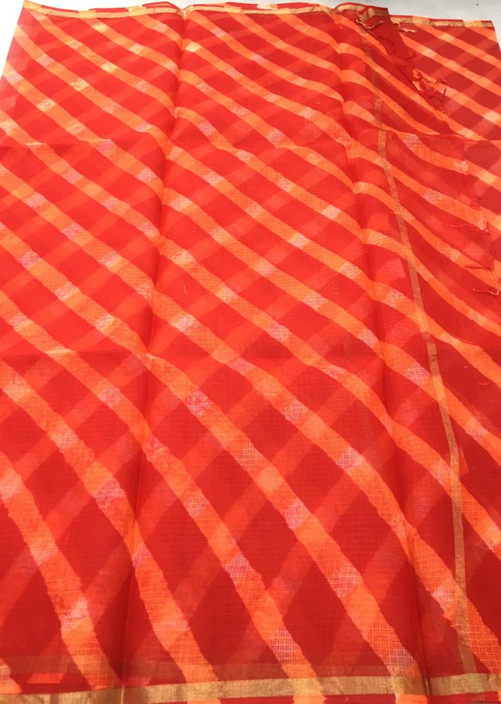 Beautifull pure kota silk leheriya work saree