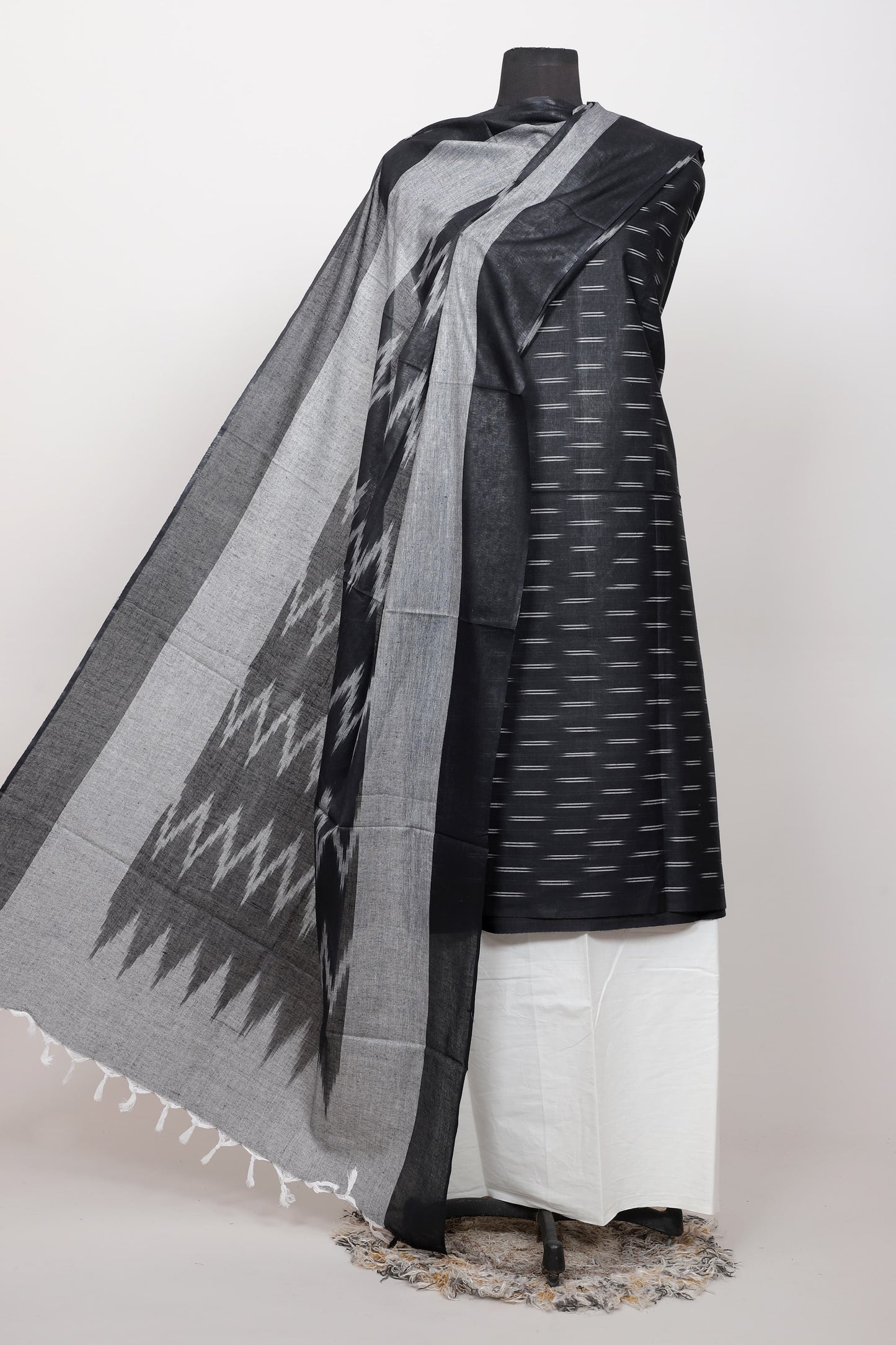 Pure ikkat Cotton Unstitched Suit With Dupatta