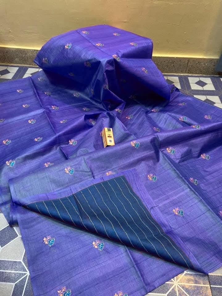 Katan Silk Embroidery With Blouse