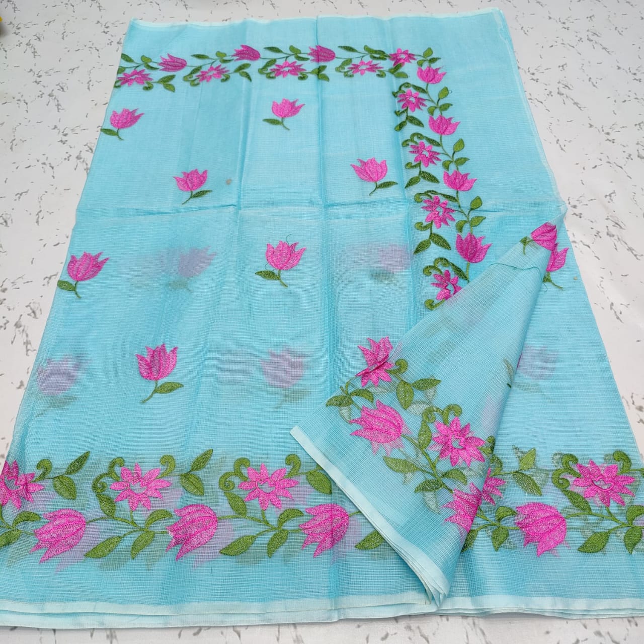 Beautiful Kota Cotton Hand Block Print Work Saree