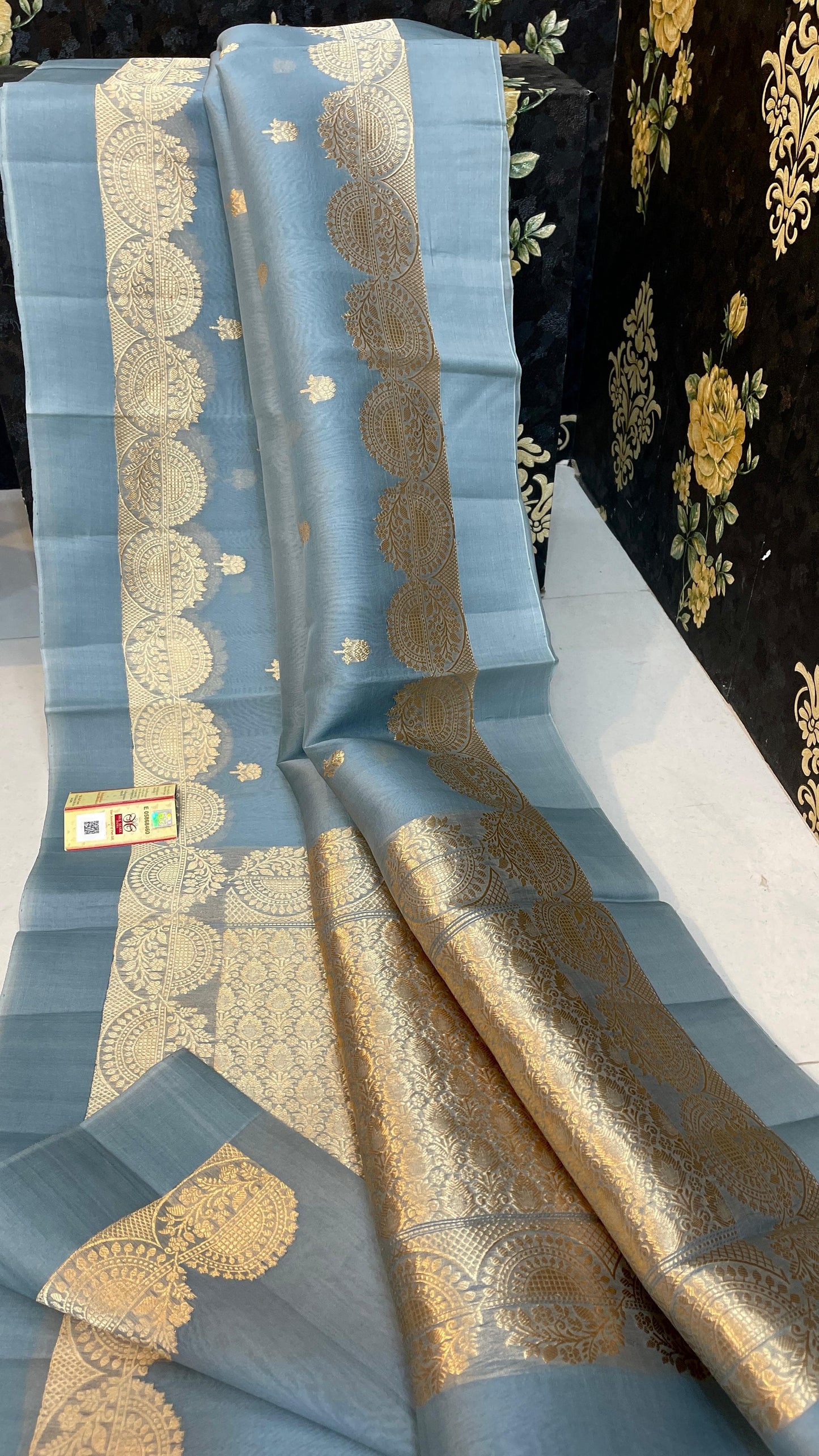 Banarasi Semi Kora Organza Dybel Saree