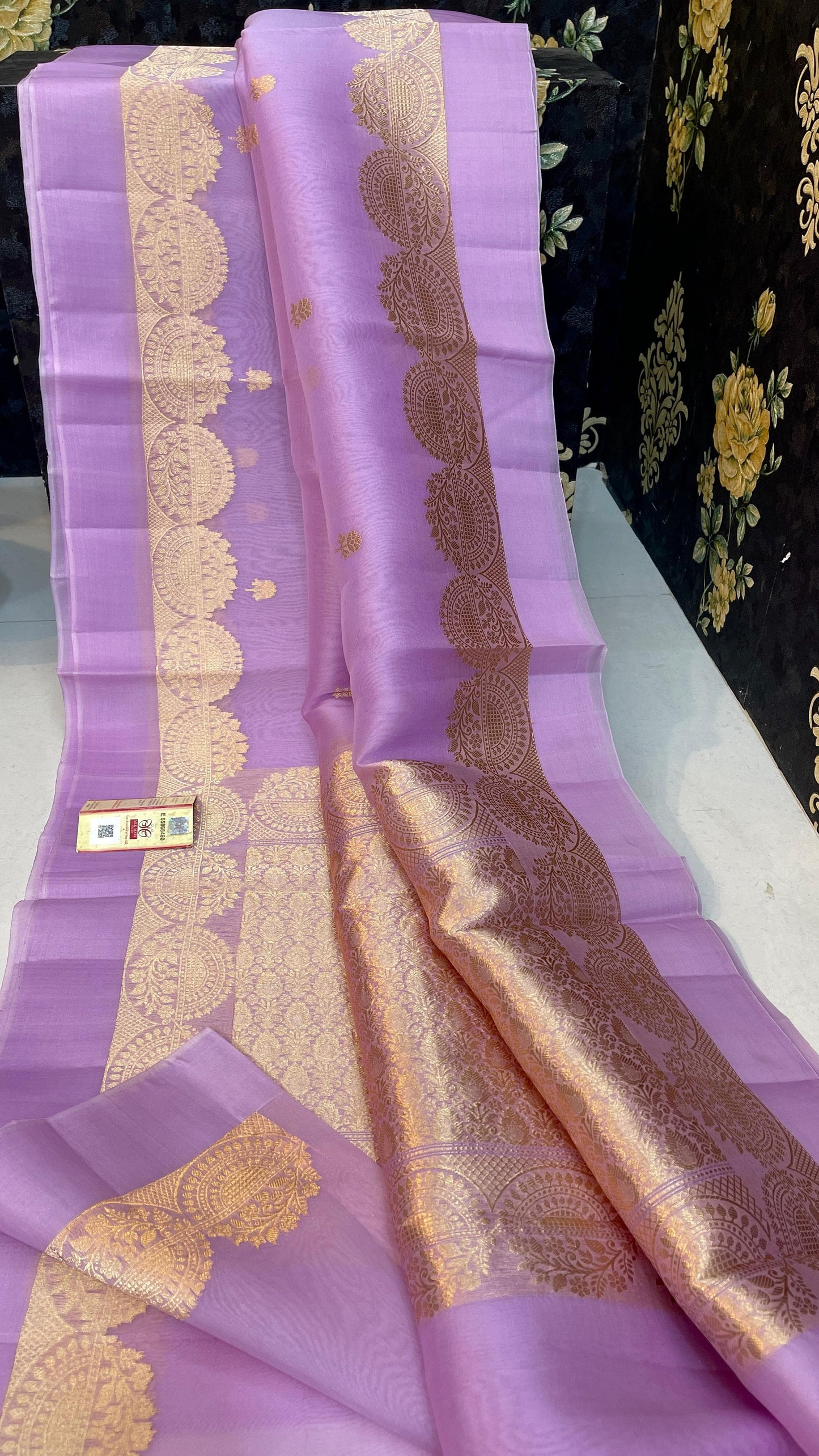 Banarasi Semi Kora Organza Dybel Saree