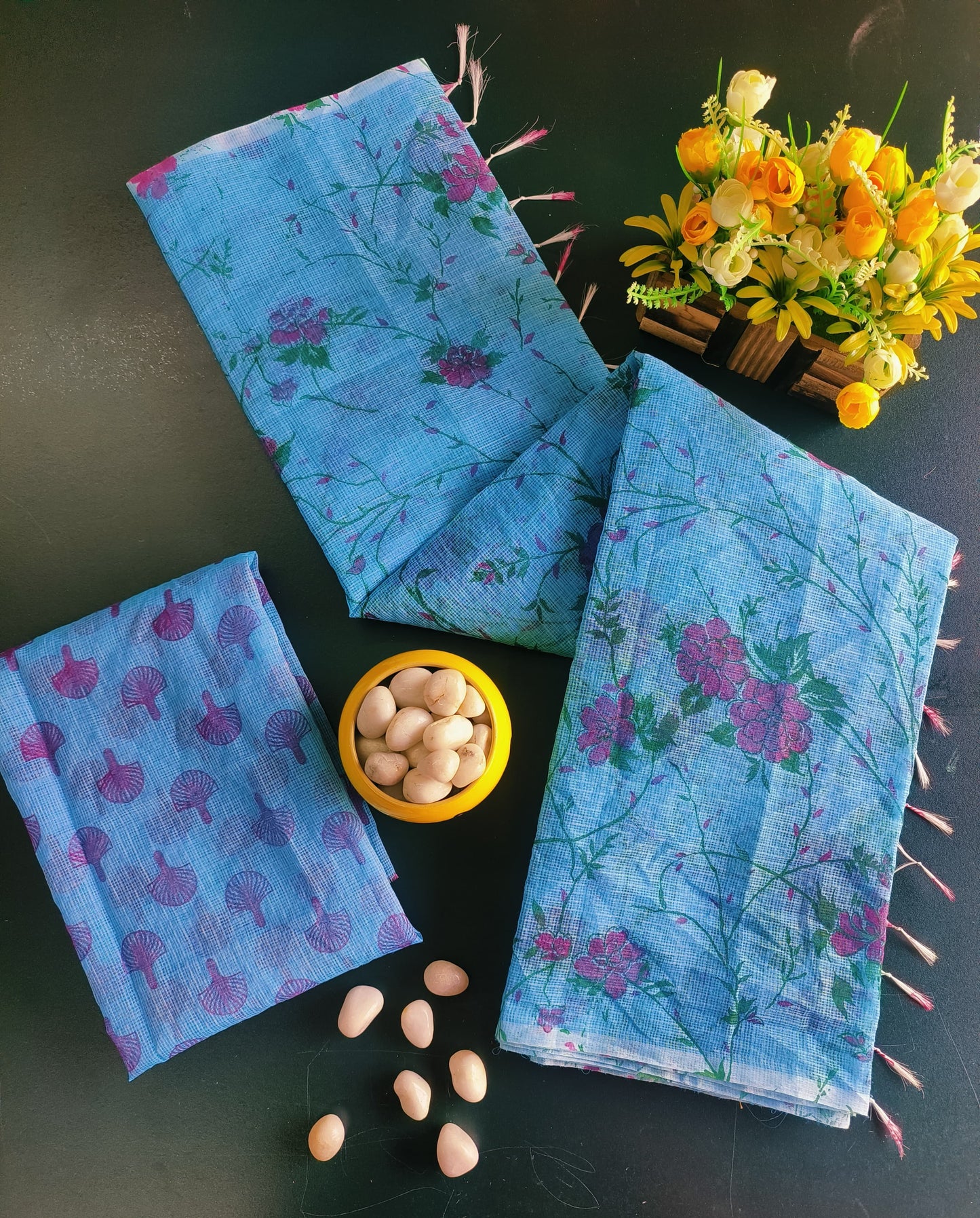Pure Kota Doria printed Saree With Blouse