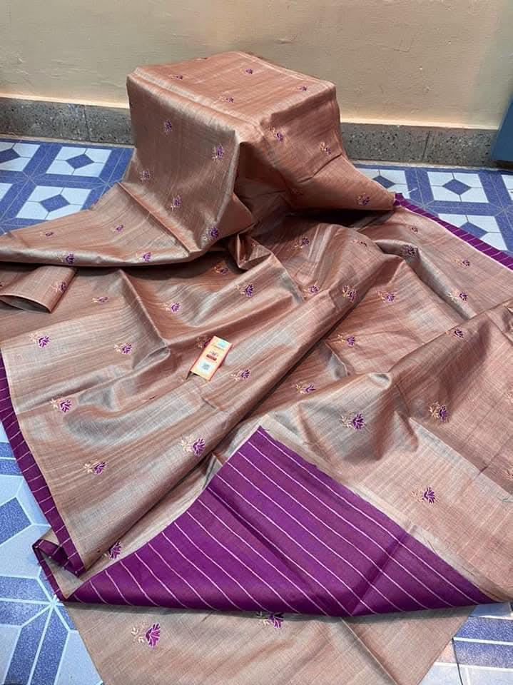 Katan Silk Embroidery With Blouse