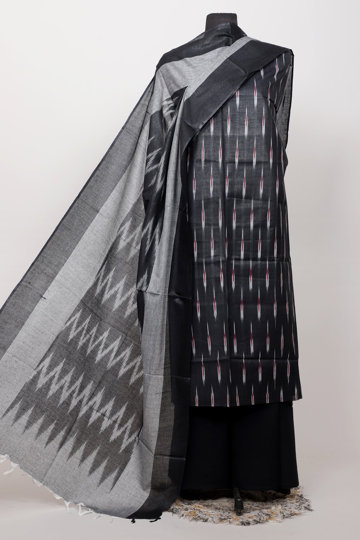 Pure ikkat Cotton Unstitched Suit With Dupatta