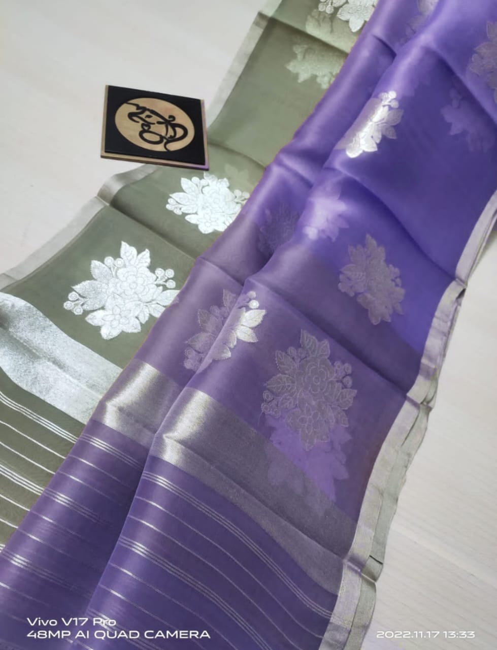 Banarasi Semi Kora Organza Dybel Saree