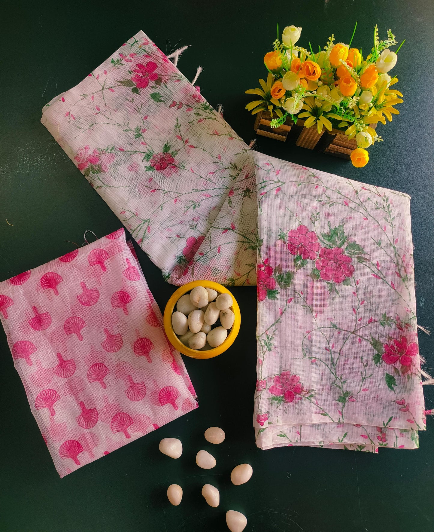 Pure Kota Doria printed Saree With Blouse