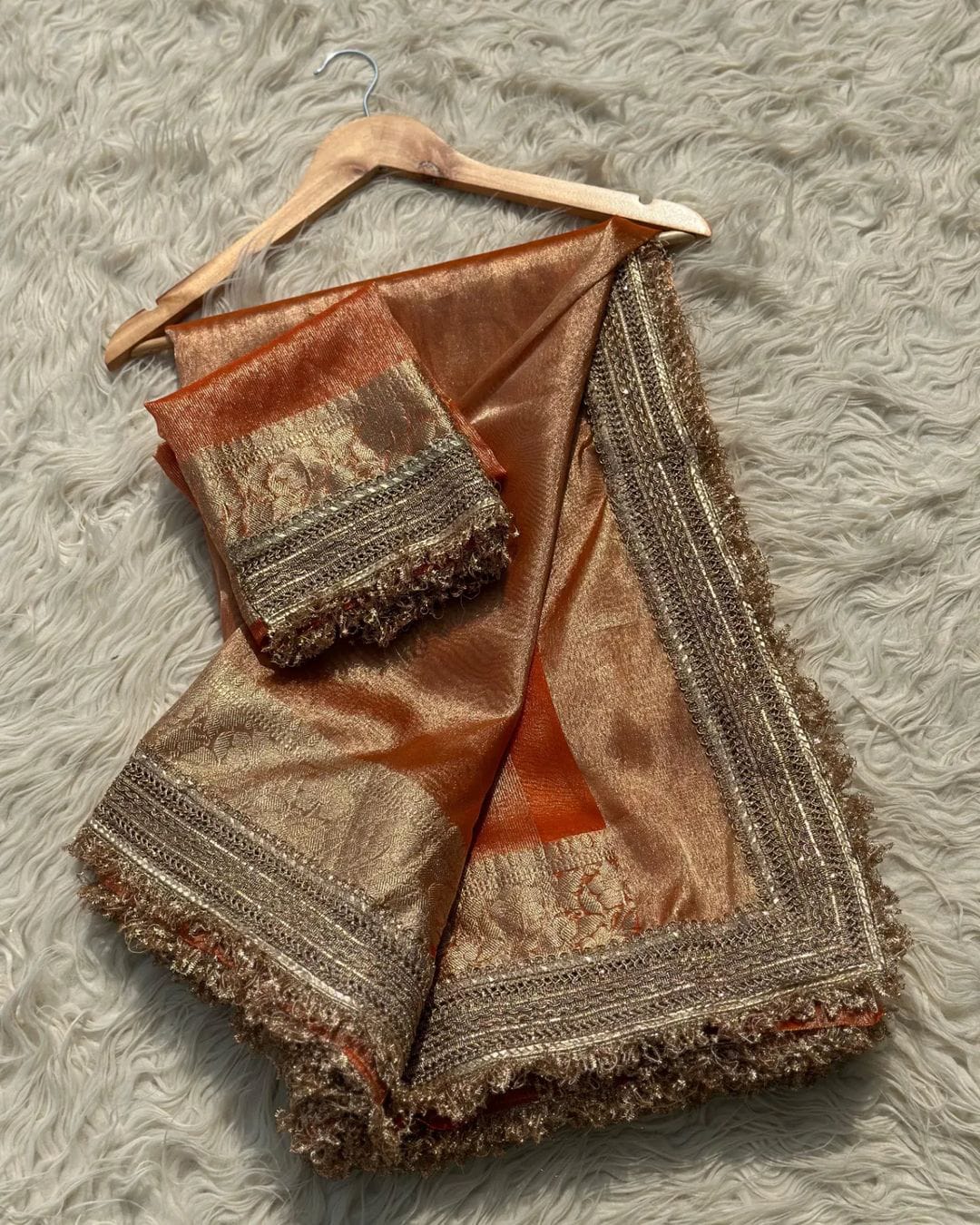 Banarasi Tissue Silk Heavy Lace Saree With Blouse