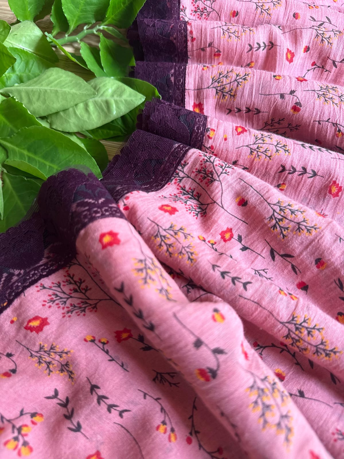 Premium Pure Mulmul Cotton Saree with Designer Lace Border