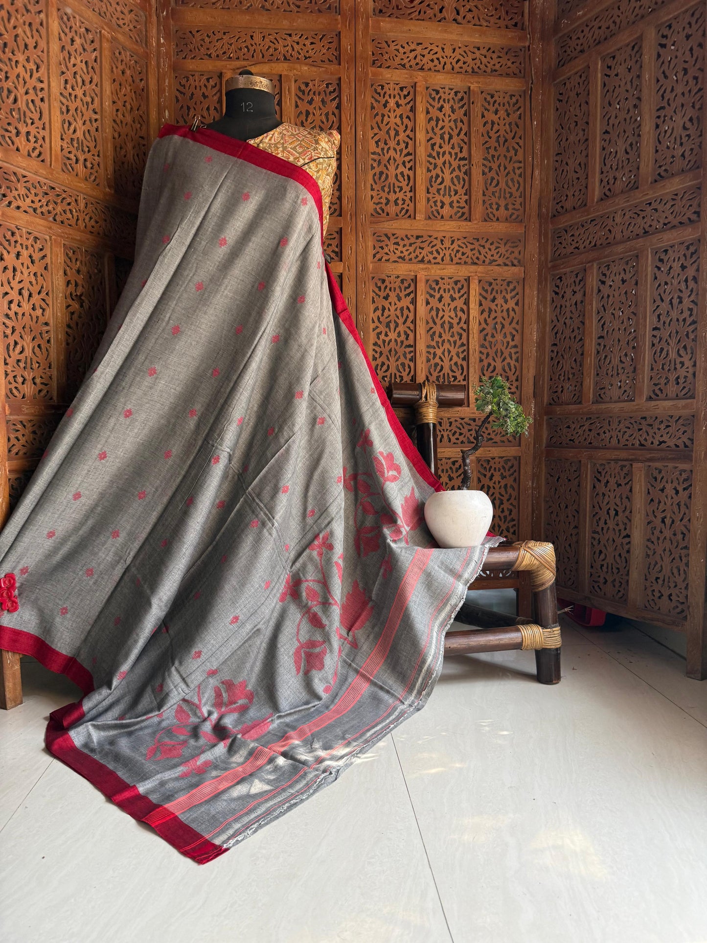 Pure Cotton needle work jamdani Saree