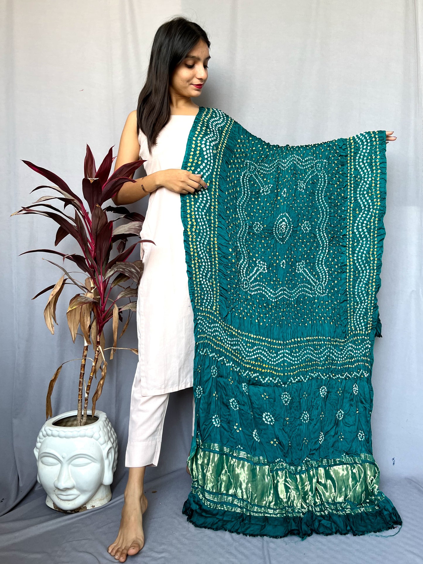 Pure Modal Silk Bandhaj Print Dupatta