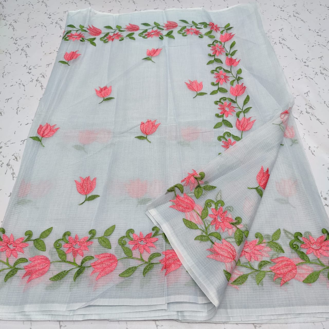 Beautiful Kota Cotton Hand Block Print Work Saree