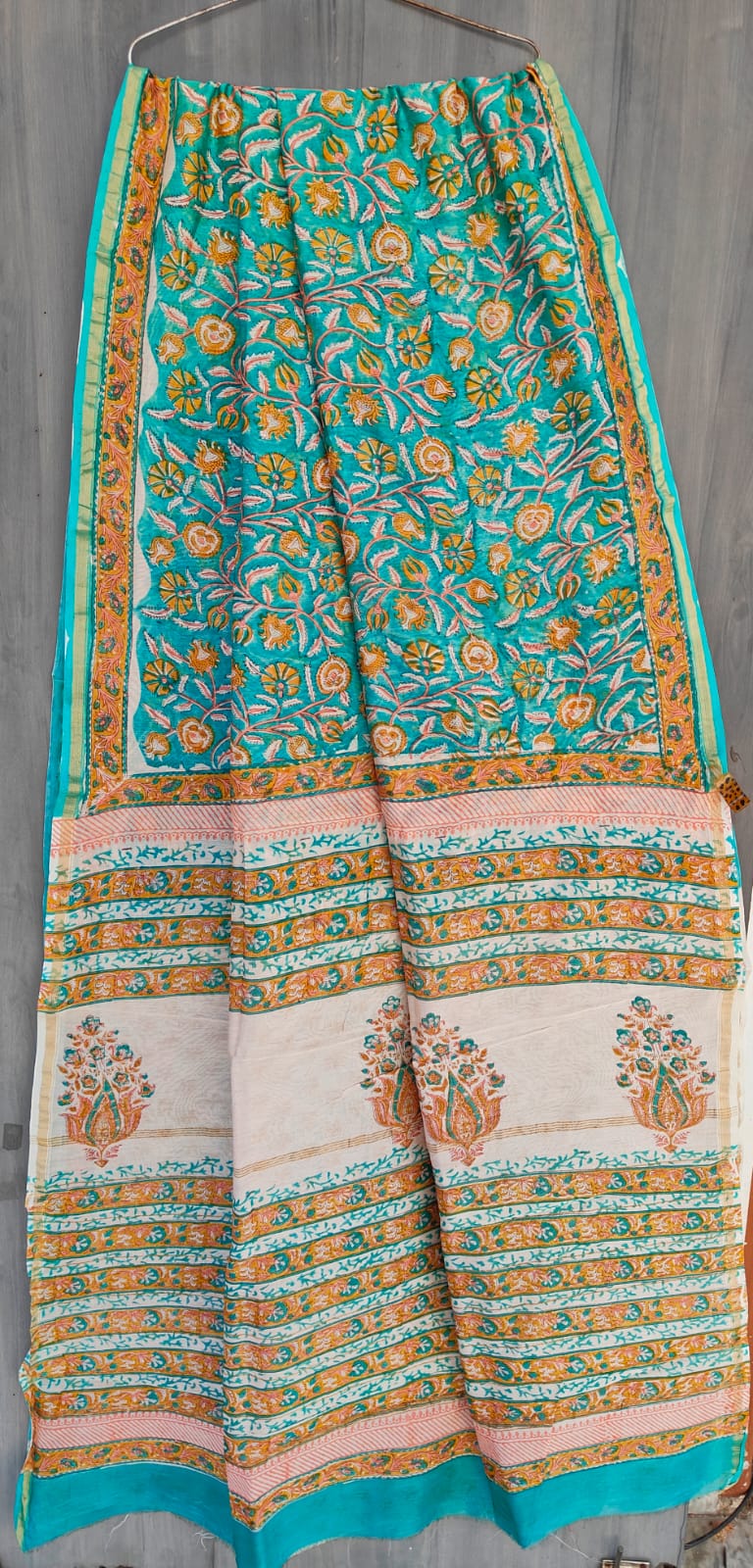 Traditional Hand-block Print Chanderi Silk Saree