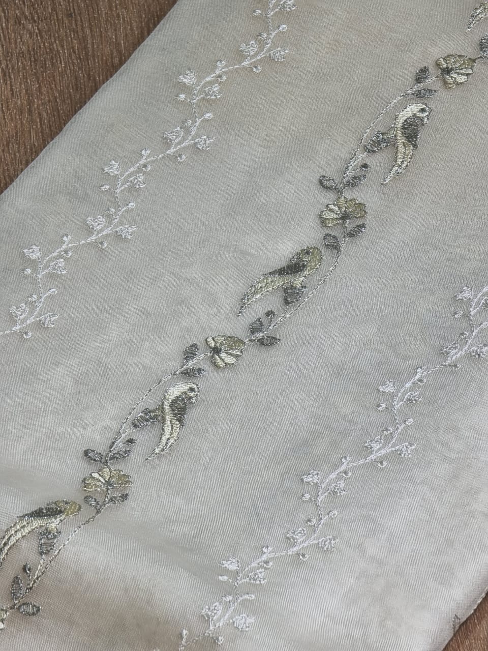 Pure organza silk embroidery work saree with blouse