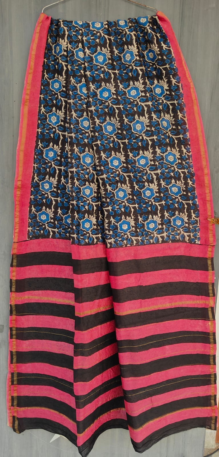 Traditional Hand-block Print Chanderi Silk Saree