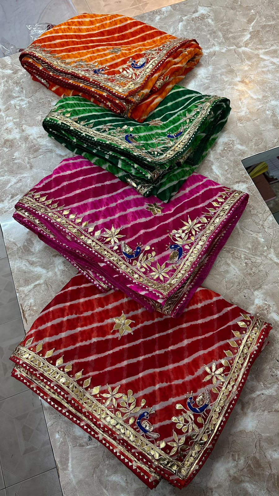 Desinger Georgette Leheriya Saree With Blouse